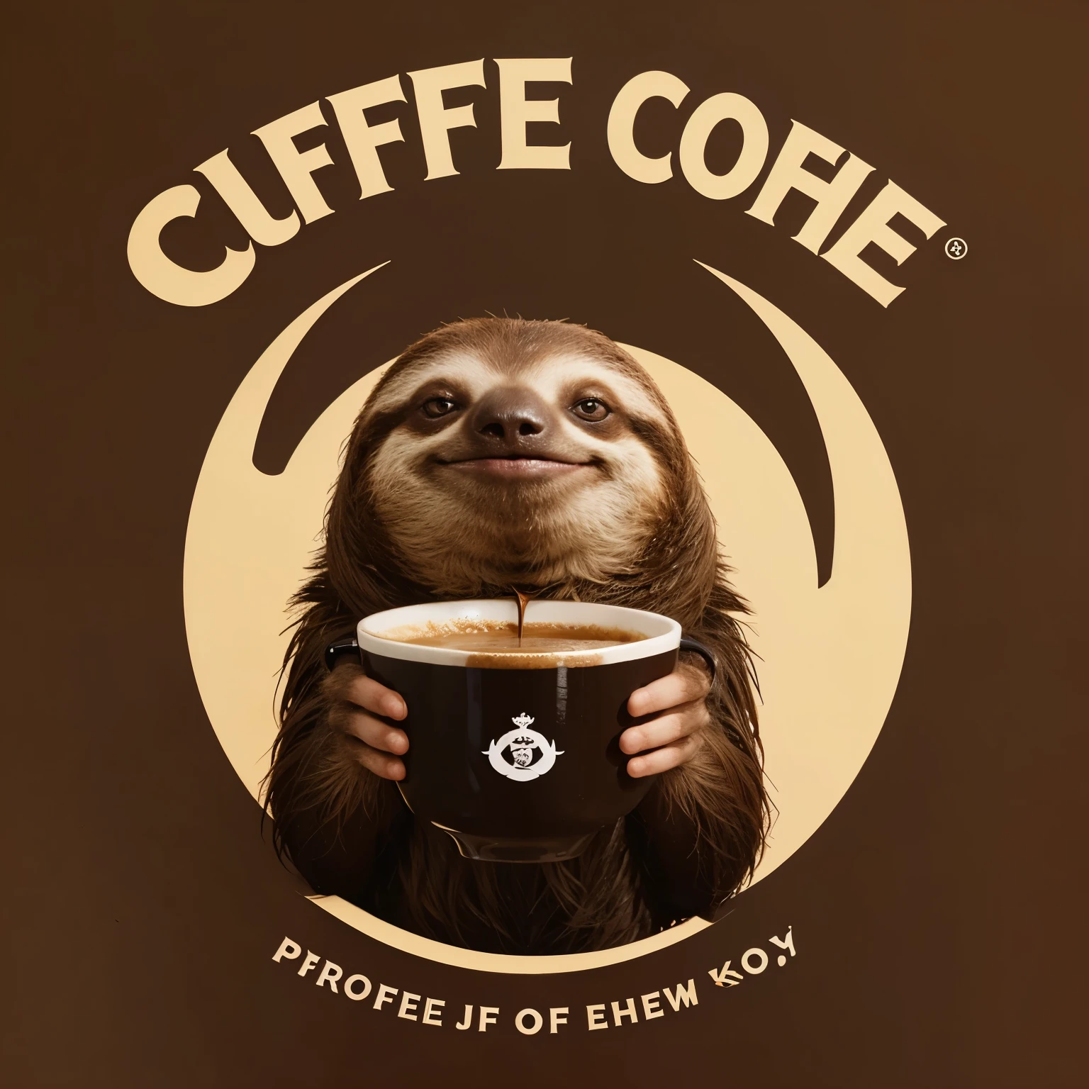 Logo for a sloth coffee packaging