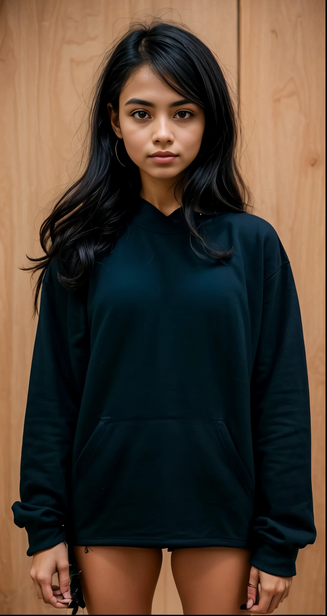 arafed woman in a Moletom preto posing for a picture, black haired girl vestindo moletom, girl vestindo moletom, Moletom preto, wearing a Moletom preto, in a Moletom preto, vestindo moletom, dressed Moletom preto, vestindo um moletom grande