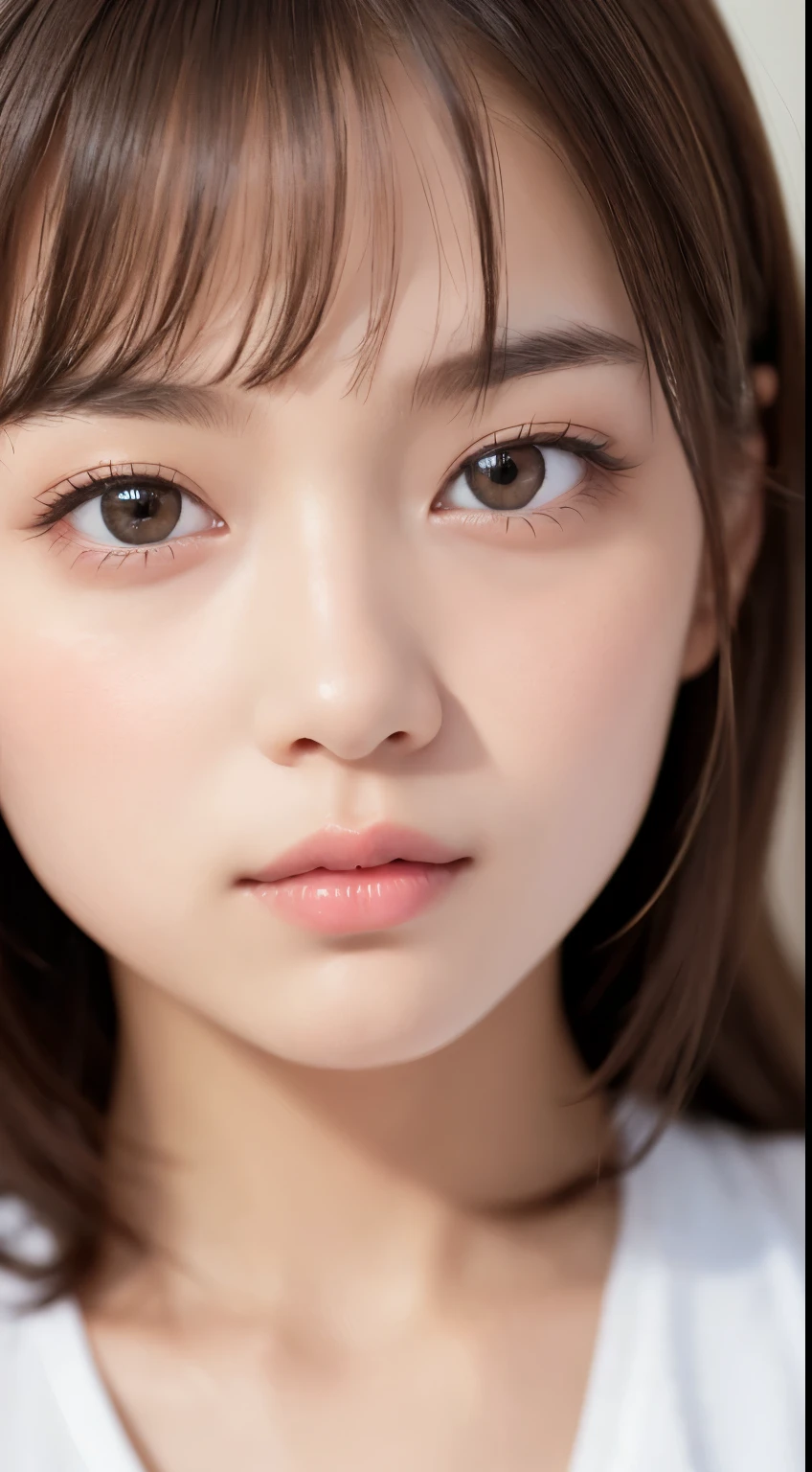 (elementary school girl:1.5,) (8-year-old:1.5), (masterpiece:1.3)、Super detailed finish、(High resolution、8K:1.3)、(highest quality、Ultra-realistic as a photo:1.5)、sharp focus, 超High resolutionの顔、the face is in focus、Ultra high definition and beautiful eyes、Eyes are symmetrical:1.3、High-definition and beautiful skin、firm skin、close up of face, very cute、very cute, anxious look、blush:1.3, embarrassing:1.3、stare at the camera:1.2