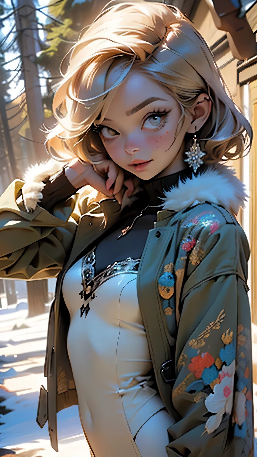 girl,(((1girl))),((extremely cute and beautiful olive haired anime girl)),

cute girl,(((,tiny body,little,chibi))),(((6 years old))),((anime girl with extremely cute and beautiful olive hair)),(((1 toddler:1.4))),(baby face),(round face),

(((flat chest))),((((olive hair:1.35,short braided hair,very short olive hair,colored inner hair,ear breathing)))),((olive_eyes:1.3))),intricate eyes,beautiful detailed eyes,symmetrical eyes,big eyes:1.5,(((lustrous skin:1.5,bright skin: 1.5,skin tanned,shiny skin,very shiny skin,shiny body,plastic glitter skin,exaggerated shiny skin,illuminated skin))),(detailed body,(detailed face)),

cute,

zettai ryouiki,revealing clothing,show skin,(winter clothes),(((winter outfit,fur trench coat))),(((furry edge clothing)))),mini skirt,(navel),(snowflake wreath),(((intricate outfit,intricate clothes,embroidered outfit,ornate outfit,embroidered clothes,ornate clothes))),

(dynamic pose:1.0),embarrassed,(centered,scale to fit dimensions,Rule of thirds),

((snowy pine forest)),winter,scenery:1.25,((intricate scenery)),((snow forest background)),

(Glossy winter ornaments),highres,sharp focus,(ultra detailed,extremely detailed),(photorealistic artwork:1.37),(extremely detailed CG unity 8k wallpaper),(((vibrant colors,vibrant theme))),(intricate),(masterpiece),(best quality),artistic photography,(photography taken by sldr),(intricate background),perfect rendered face,perfect face details,realistic face,photo realistic,((intricate detail)),(((realism))),
