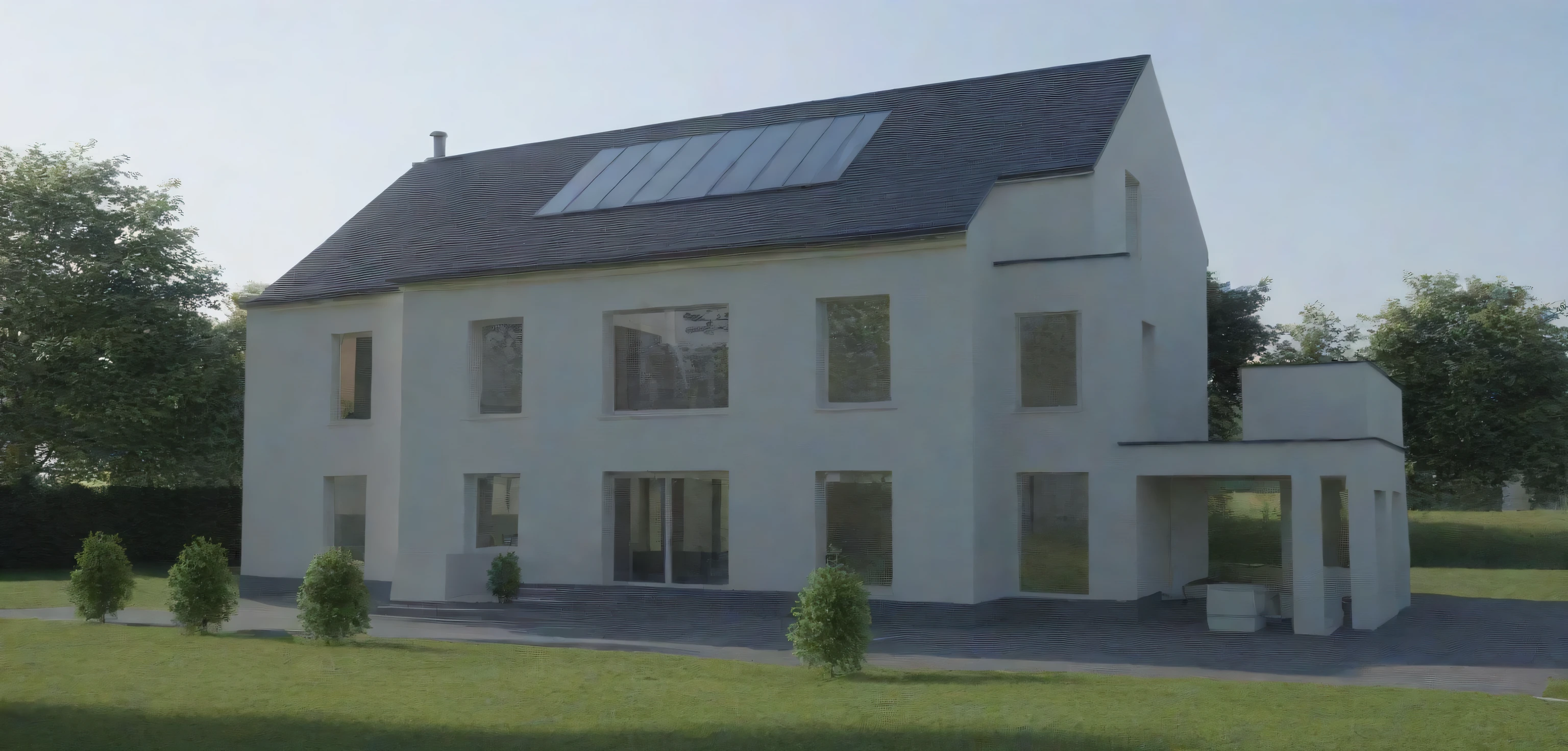 un rendu d'une maison avec un porche et un porche, realistic building, Rendu 3D, Rendu 3D, croquis - vers le haut, 3D model rendered, dans le style du Rendu 3D, orthographic Rendu 3D, complete house, avec Rendu 3D, avec Rendu 3D, concept architectural, An extremely detailed building, vue 3d render, Realistic concept