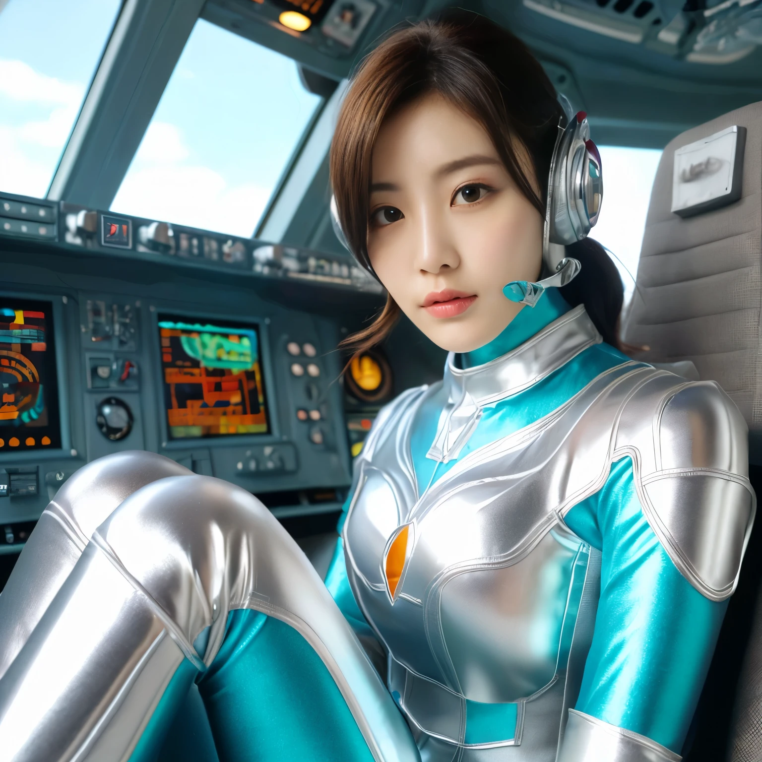 best image quality、Super high resolution、(realism:1.4)、Korean beauty star、The most beautiful KPOP star、horny face、Horny Korean makeup、erotic expression、A body that makes you want to touch it、erotic photos、((Realistic shiny satin fabric texture、High-gloss stretch satin fabric that is smooth and smooth to the touch.、The drape of the curved part of the shiny satin fabric、strong shiny costume、The smooth and beautiful quality and luster of the costumes、A shiny costume made of high-quality satin fabric with high density.、Smooth to the touch oil light liang ice 縝绸 ultra-class battleship skin coat COS、Super Sentai Women's Heroine Suit、Texture of costumes that satin fetishists respond to、Thin, glossy stretch satin fabric)),8K photo quality