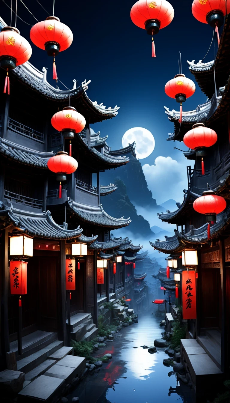 梦幻艺术absurd高清masterpiece最佳品质, 中国城市wind景, Chinese ancient town under the castle, Highly detailed town , (mysterious black fog), (Dilapidated), absurd, Realistic lighting, (abyss) masterpiece, high quality, nice graphics, high detail, seedlingbishenghua , cloud, wind, stone fragments, night, moonlight, 美丽meticulous的废墟, [(black background:1.5)::5], Depicted as game concept art,  哑光concept art, 厄运永恒concept art, environmental painting,  concept art ， highly rendered, wind景游戏concept art，(illustration:1.3)seedling girl in seedling costume (by Artist Anna Dietman (Anna Dietman):1), (((masterpiece))), (((best quality))), ((super detailed)),(meticulous),((extremely delicate and beautiful)), seedling,clothing、hat、ear nipple ring