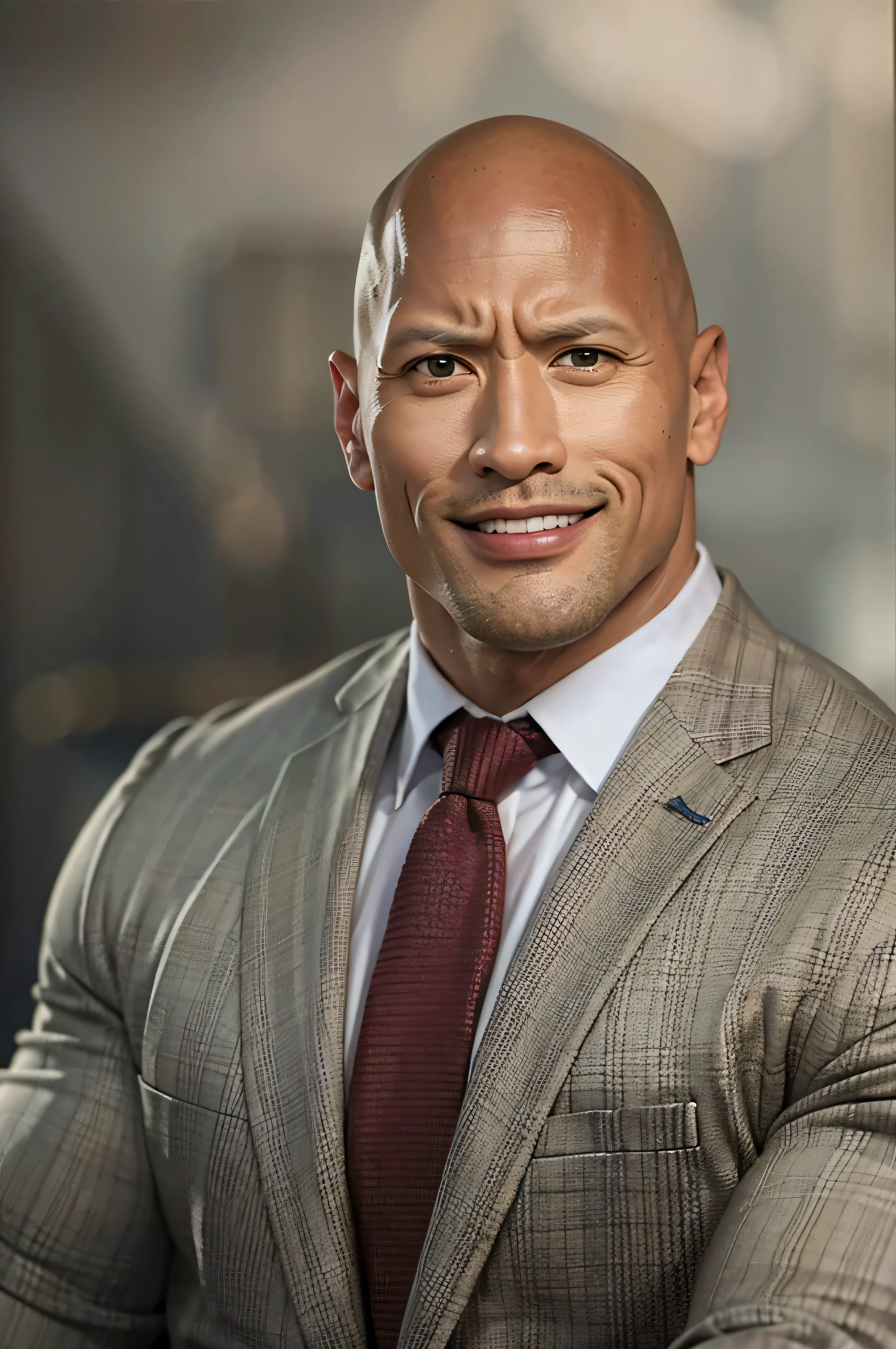 Ultra-realistic photo of a person similar to Dwayne Johnson, high-resolution, charismatic features