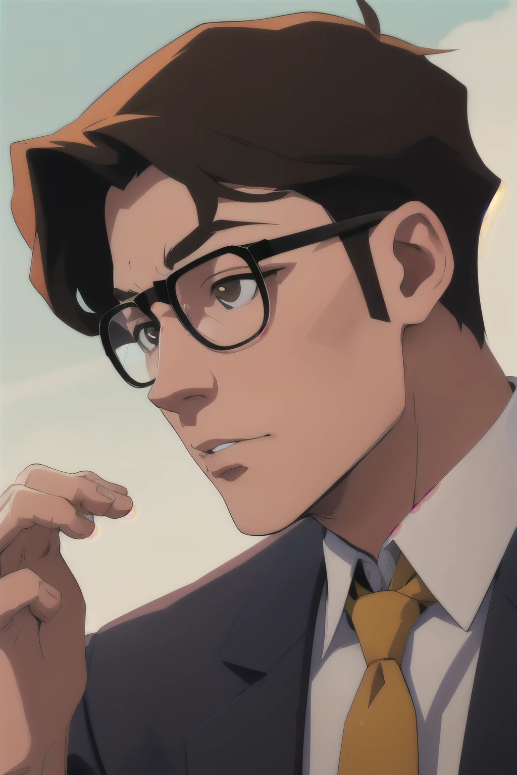 Front view of man wearing glasses,Upper body,