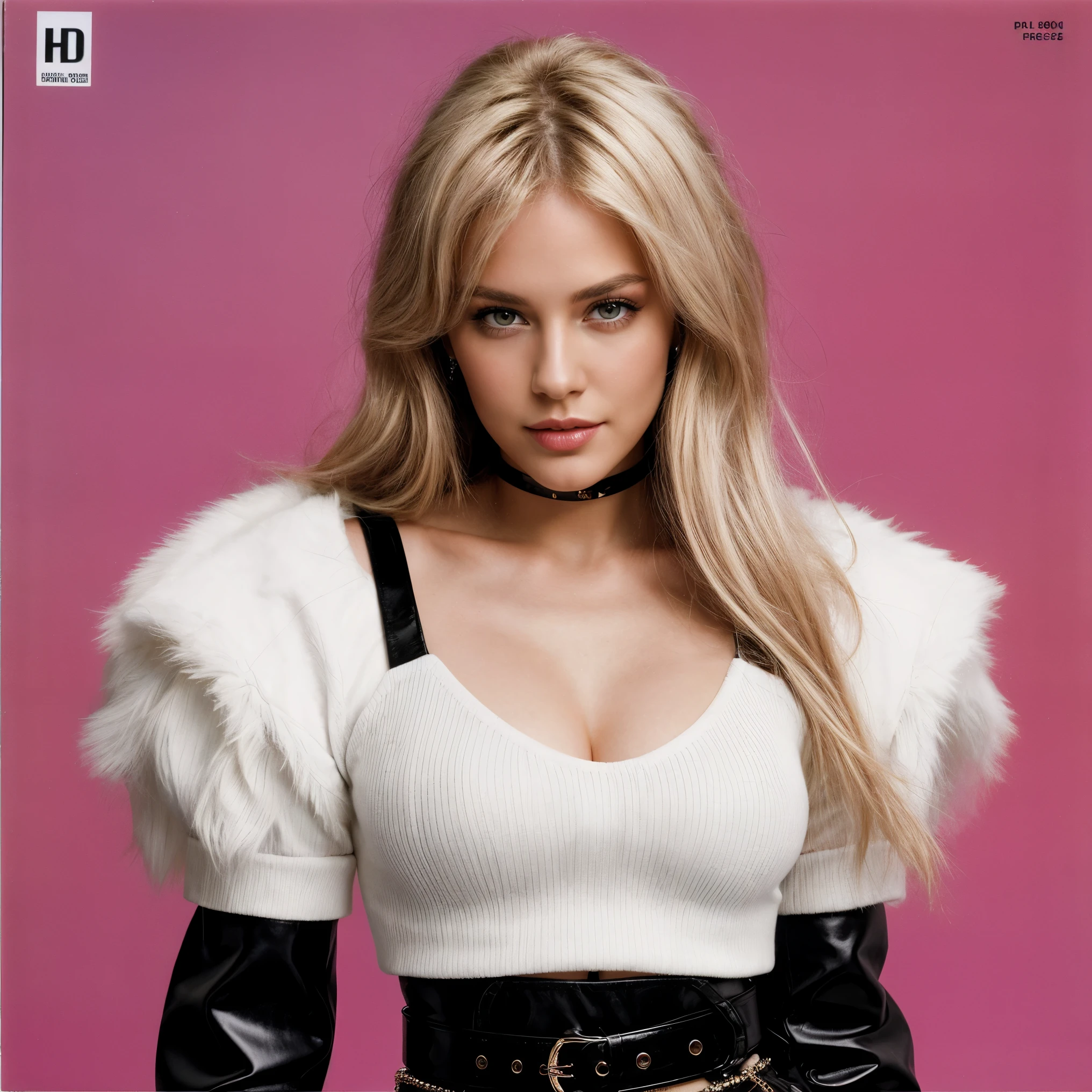[masterpiece], [Ai001 is a famous fashion model, platinum detailed blonde hair, HD skin],
on the cover of a front music album from the 80s, colors of the eighties, she is beautiful, well produced with an 80s outfit, something modern and stylish for a music album cover 80s kodak, by David Lachapelle