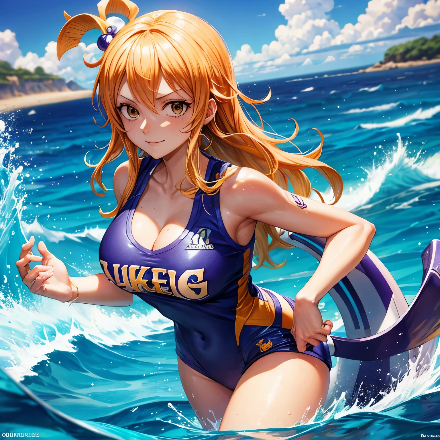 Nami de One piece avec le maillot des Lakers