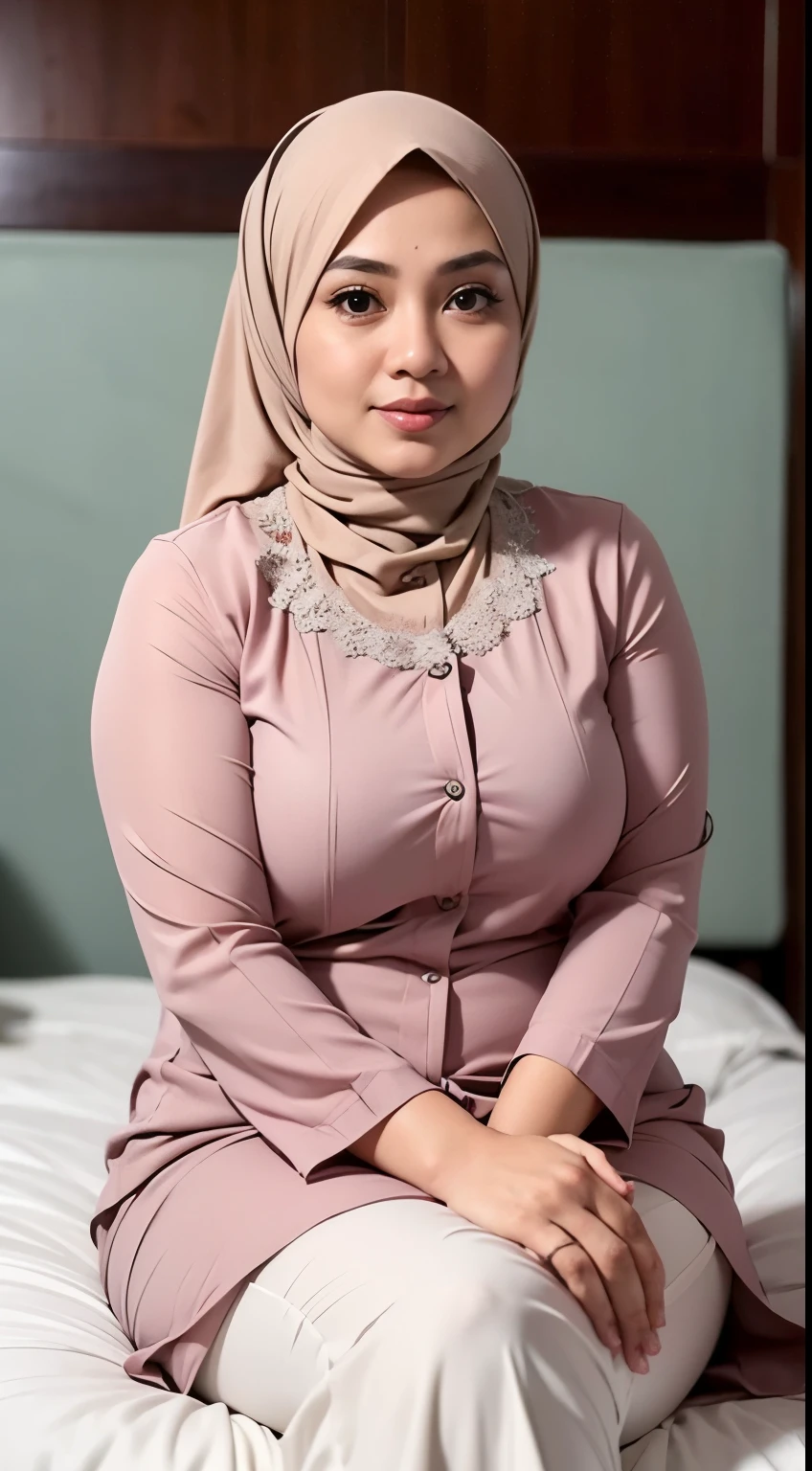 Wanita berbokong besar, duduk di depan rumah