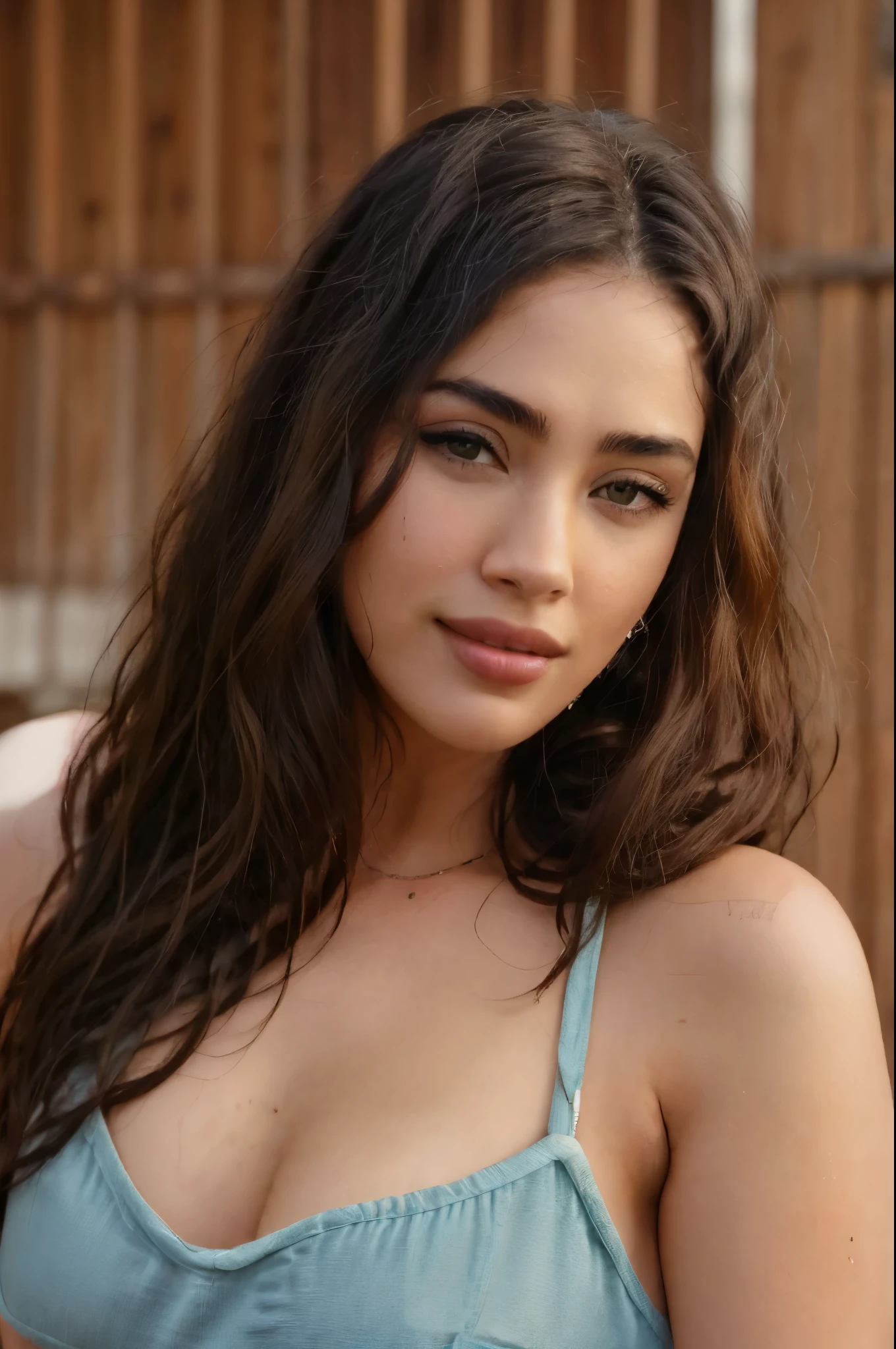1girl,Sorriso,frizzy hair, No escuro, sombra profunda, pelada, Nua, sensual, Megan Fox and Amber Heard mixed features, cabelos ruivos, pelada, Nua, sensual, Megan Fox and Amber Heard mixed features, cabelos ruivos