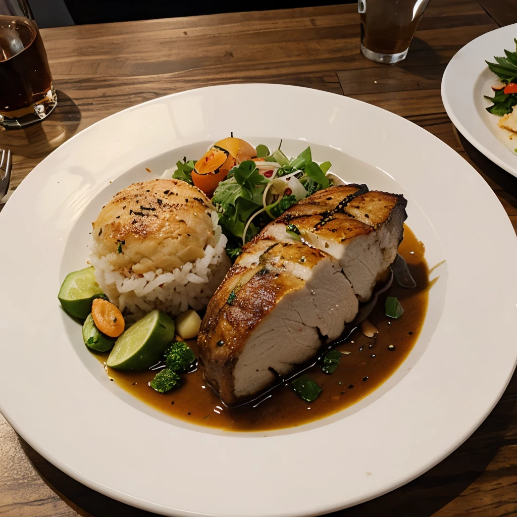 Main course with delicious food