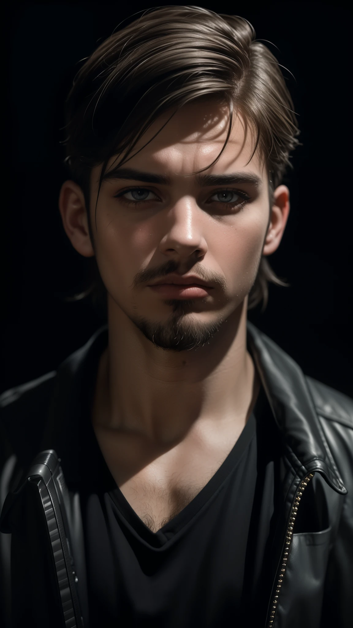 (close-up, High detailed editorial photograph of a 20-year-old man from the 1990s), (highly detailed face:1.4) (smile:0.7) (dark and moody background, humorous, private study ambiance:1.3) POV, by Lee Jeffries
(best quality,4k,8k,highres,masterpiece:1.2), ultra-detailed, (realistic,photorealistic,photo-realistic:1.37), HDR, UHD, studio lighting, extreme detail description, professional, vivid colors, bokeh, portraits, 1990s fashion, vintage film camera, film grain, candid expression, intense gaze, expressive eyes, rugged features, retro hairstyle, stylish clothing, nostalgic atmosphere, mysterious atmosphere, soft shadows, monochrome palette, artistic composition, strong character, facial pores, facial hair, youthful appearance, introspective mood, intriguing personality, captivating personality, deep emotions, soulful expression, masculine allure, manly charm, authentic portrayal, black and white contrast, low-key lighting effect, emotional storytelling, cinematic feel, iconic image, thought-provoking, subtle nuances, timeless aesthetic, raw and gritty ambiance, captivating gaze, enigmatic aura, private study, intellectual vibe, contemplative atmosphere, provoking thoughts, intriguing narrative, intimate photography, character study, moody tonality, evocative portrayal, mesmerizing intensity, visual storytelling, powerful portrait.