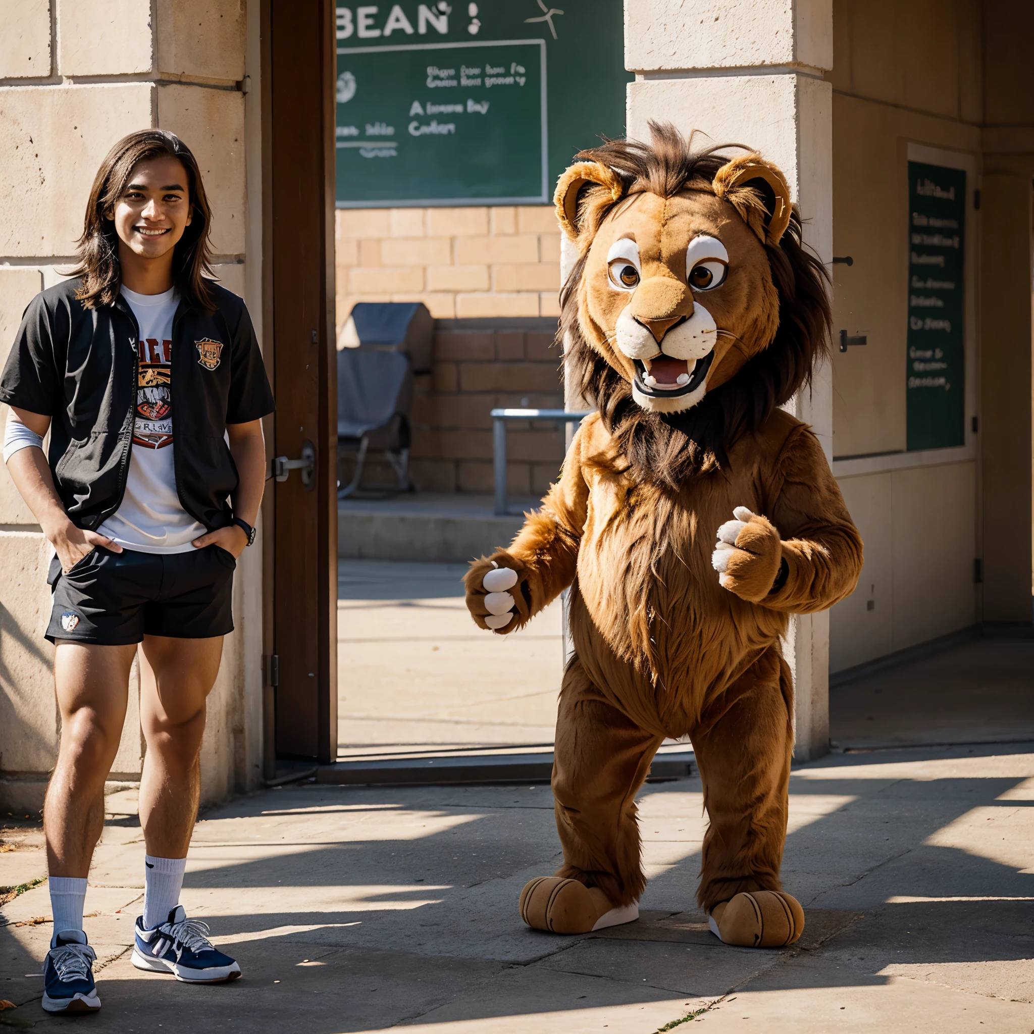 Mascot lion for campus cartoon