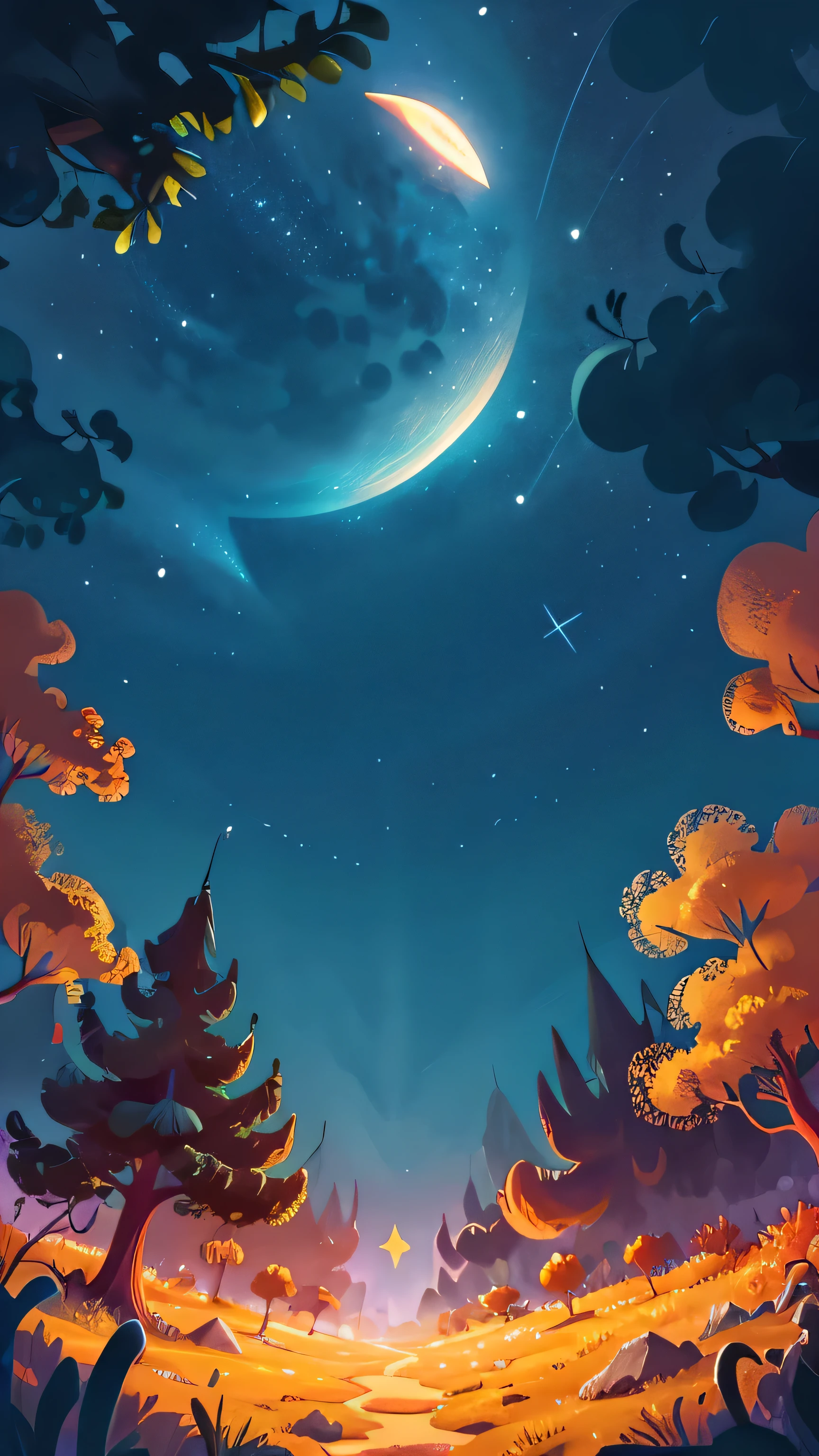 Cartoon background , Disney-style backgroun,night sky ,full of stars , YouTube cover