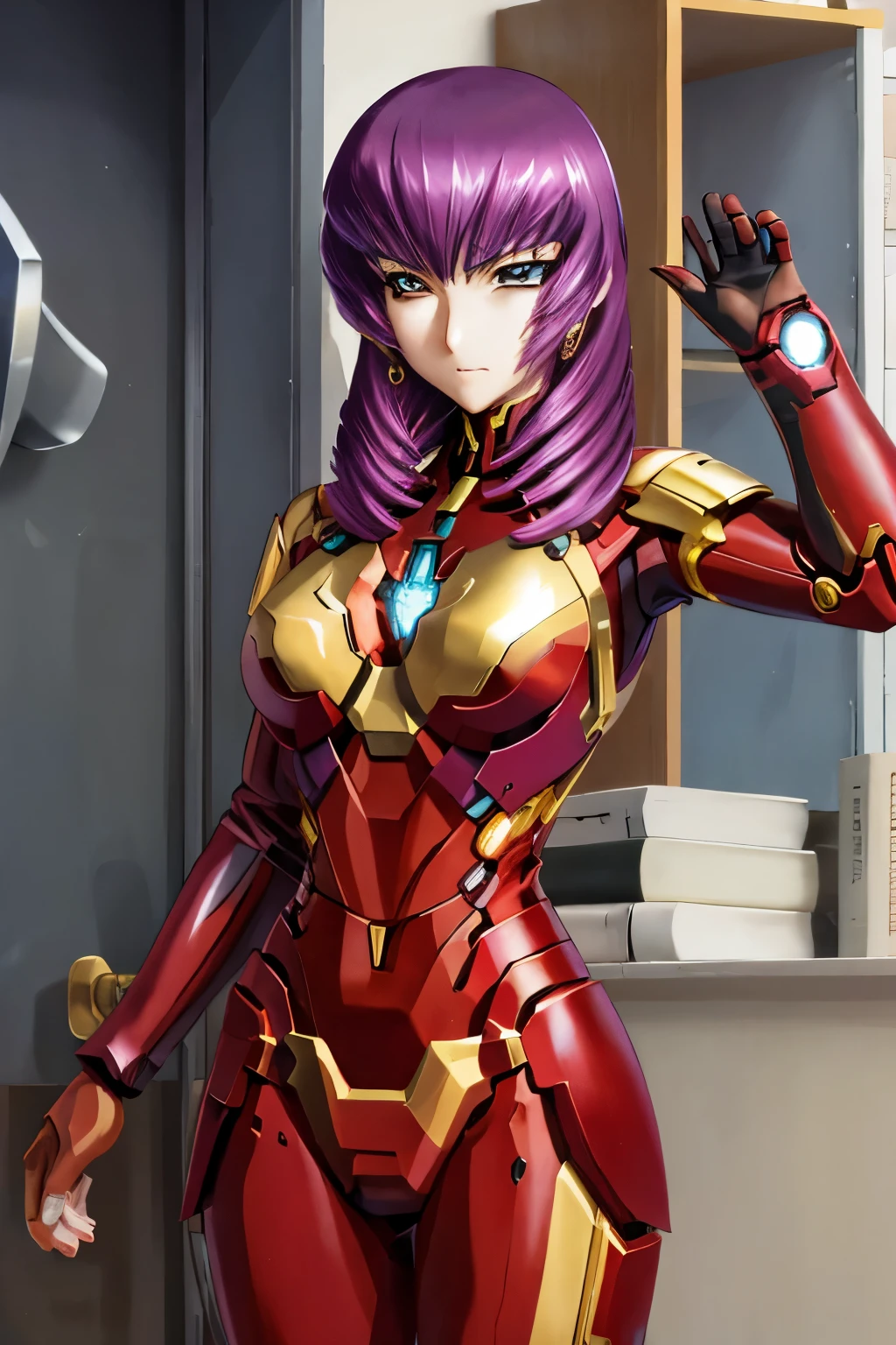 Kouzuki Yuuko, una mujer sexy y atractiva inspirada en Iron Man con un brillante robot de Iron Man. Se viste con sensualidad y confianza, interpretando perfectamente la fuerza y el carisma de Iron Man.