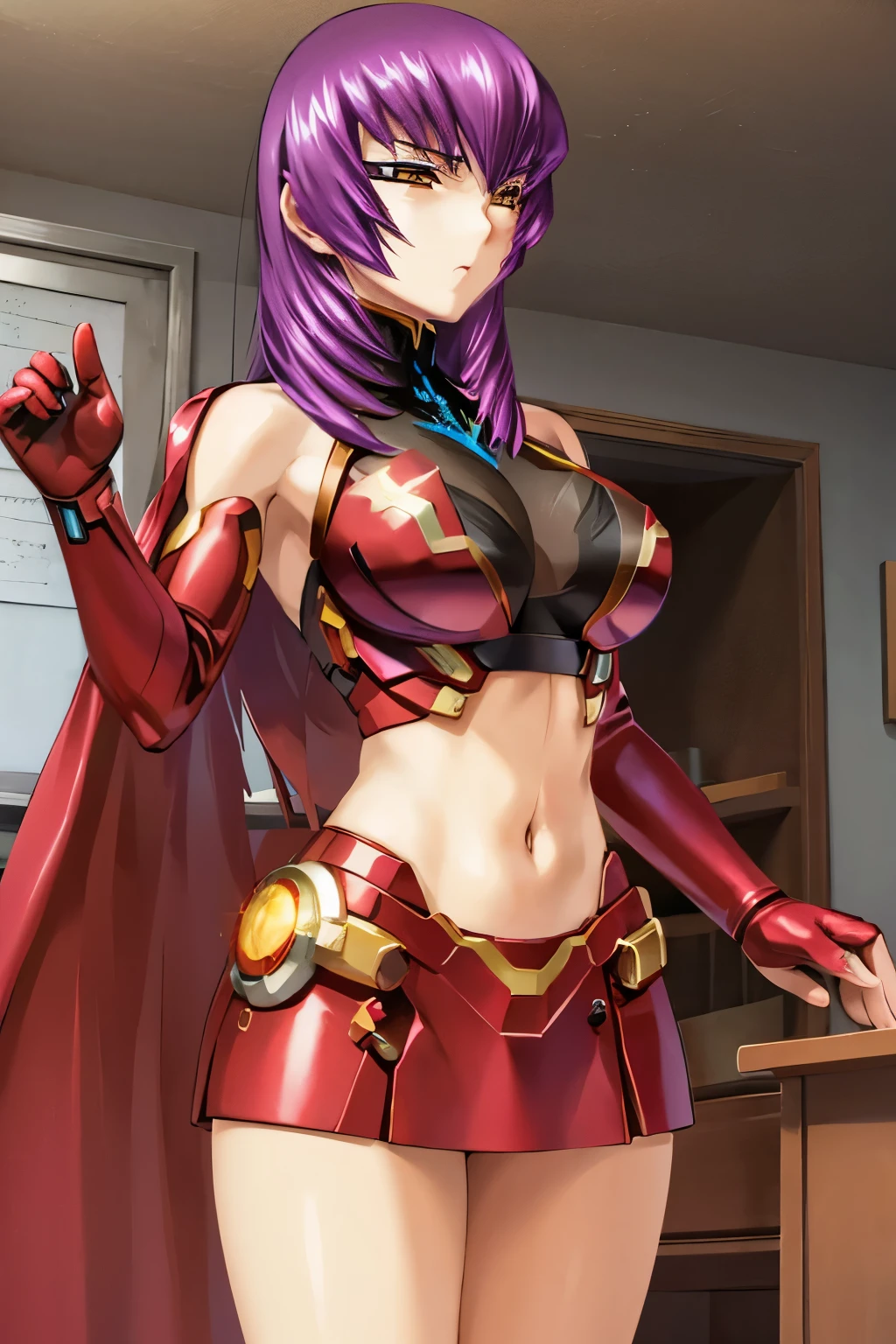 Kouzuki Yuuko, una mujer sexy y atractiva inspirada en Iron Man con un brillante robot de Iron Man. Se viste con sensualidad y confianza, interpretando perfectamente la fuerza y el carisma de Iron Man.