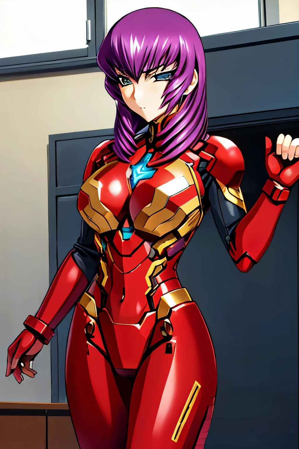 Kouzuki Yuuko, una mujer sexy y atractiva inspirada en Iron Man con un brillante robot de Iron Man. Se viste con sensualidad y confianza, interpretando perfectamente la fuerza y el carisma de Iron Man.