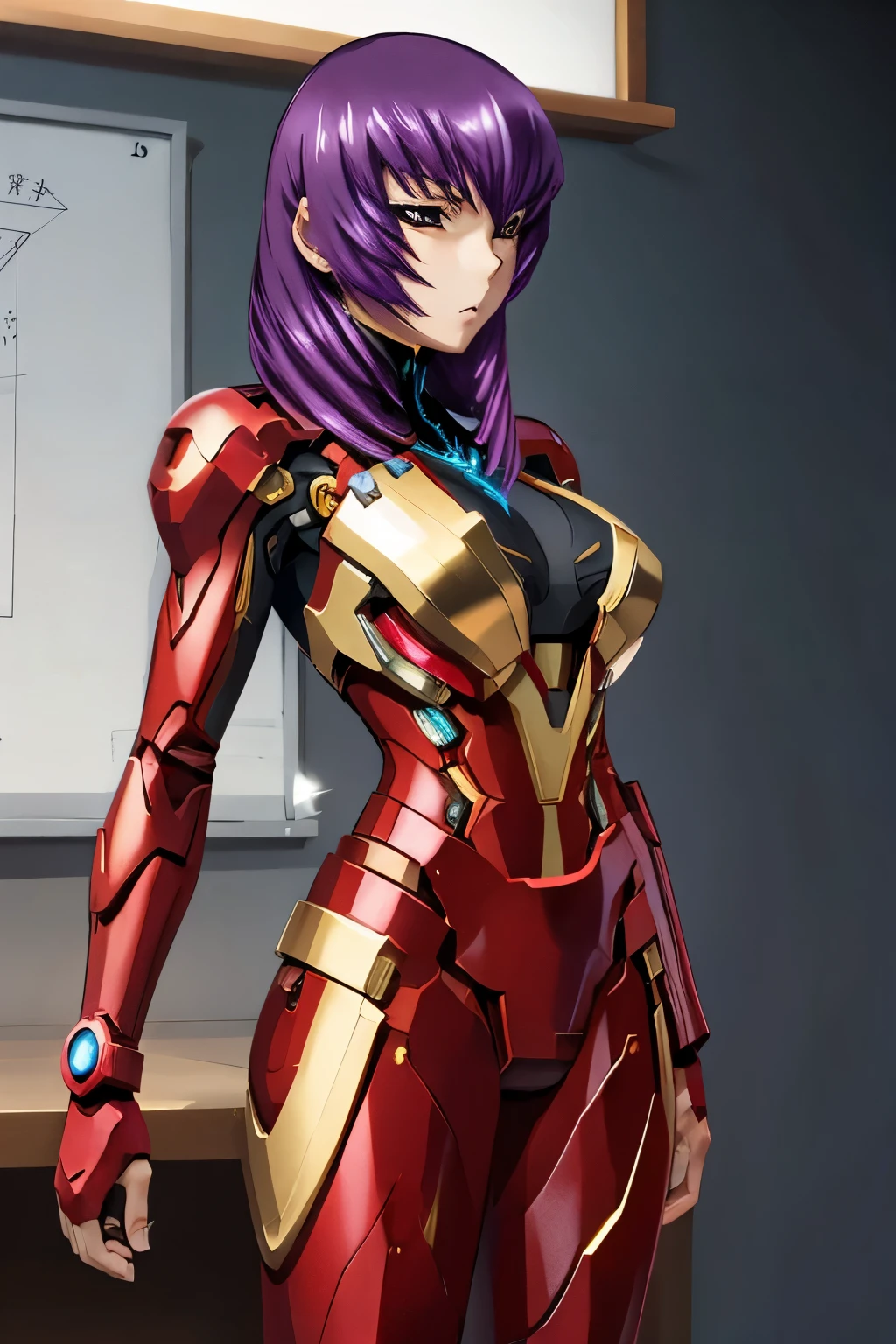 Kouzuki Yuuko, una mujer sexy y atractiva inspirada en Iron Man con un brillante robot de Iron Man. Se viste con sensualidad y confianza, interpretando perfectamente la fuerza y el carisma de Iron Man.