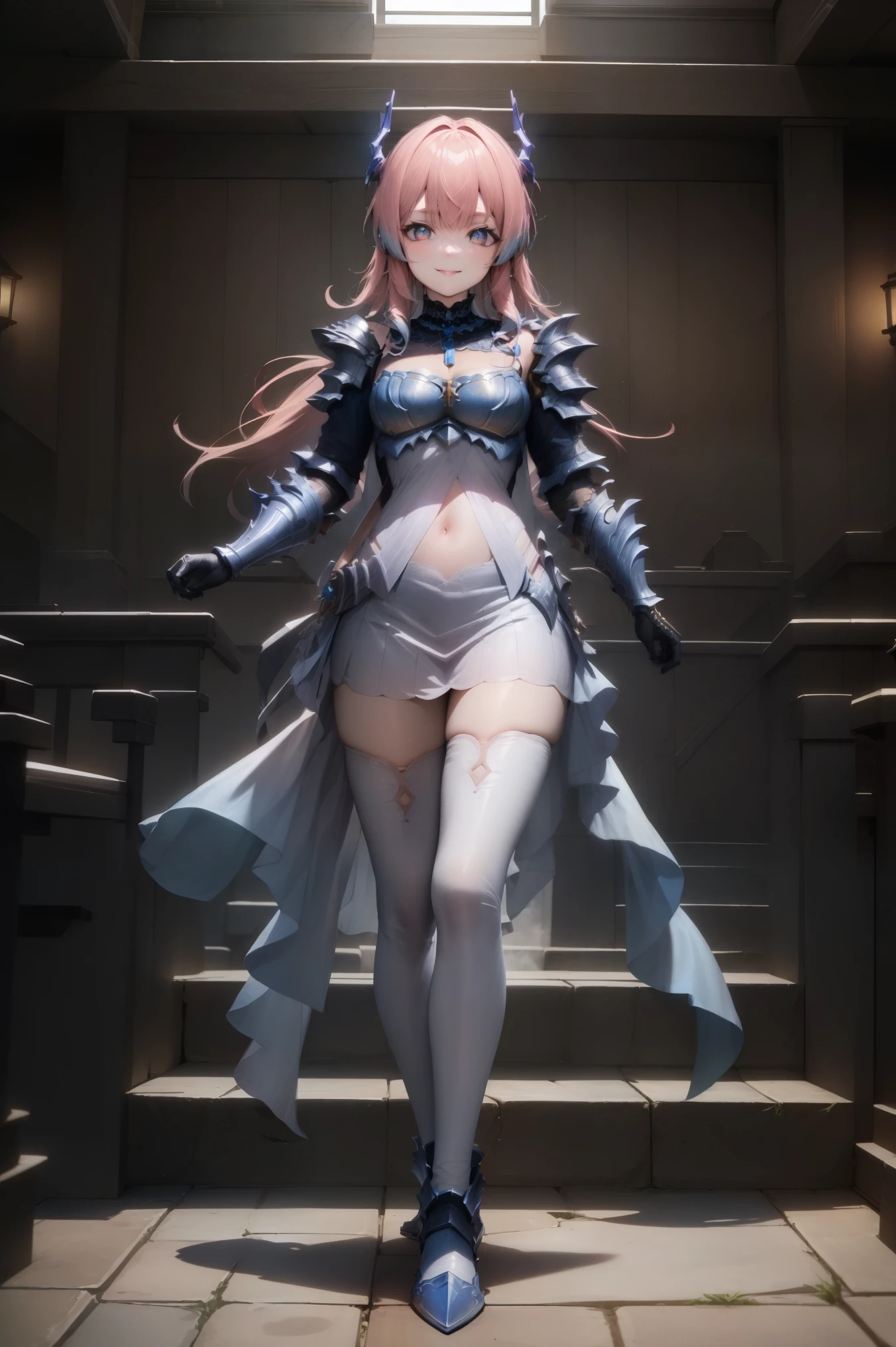 hair between eyes, pink hair,
BREAK (armor, black gloves, blue footwear, blue thighhighs, boots, breastplate, covered navel, dress, gauntlets, gloves, headgear:1.2)
BREAK (smile1.2), ((fullllbody)),(Seductive look),(NSFW),
BREAK class room,
BREAK (masterpiece:1.2), best quality, high resolution, unity 8k wallpaper, (illustration:0.8), (beautiful detailed eyes:1.6), extremely detailed face, perfect lighting, extremely detailed CG, (perfect hands, perfect anatomy),