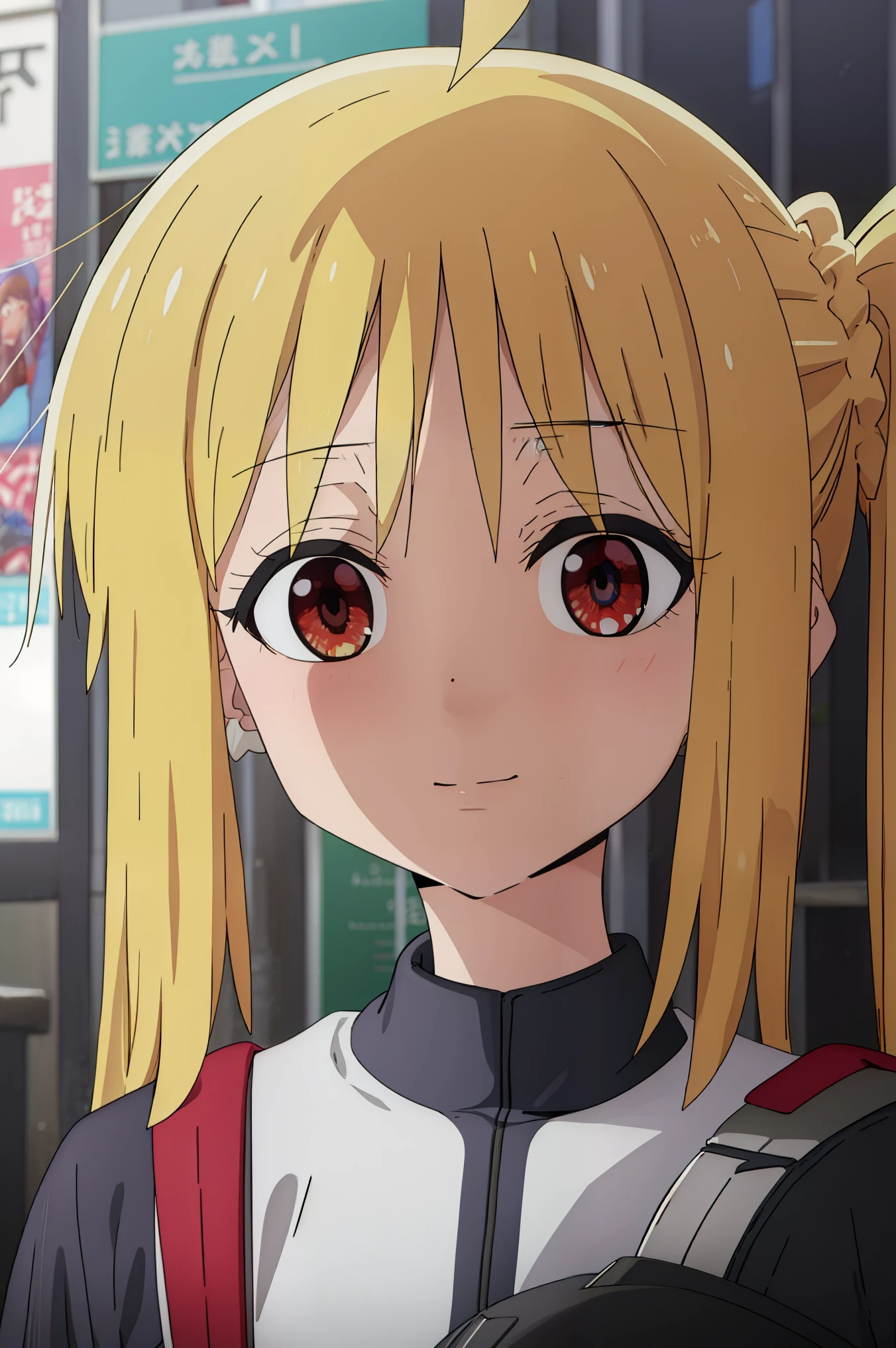 score_9, score_8_up, score_7_up, source_anime,1girl, {ijichi_nijika_bocchitherock:1.15}, blonde_hair, long_hair, bangs, side_ponytail, sidelocks, ahoge, red_eyes,
BREAK (The top is worn with an ultra-short white top，The lower body is wearing ultra-shorts with long black stockings:1.2)
BREAK closeup face, Lustful smile, lust, pretty eyes,
BREAK Outdoors
BREAK (masterpiece:1.2), best quality, high resolution, unity 8k wallpaper,NSFW ,(illustration:0.8), (beautiful detailed eyes:1.6), extremely detailed face, perfect lighting, extremely detailed CG, (perfect hands, perfect anatomy),