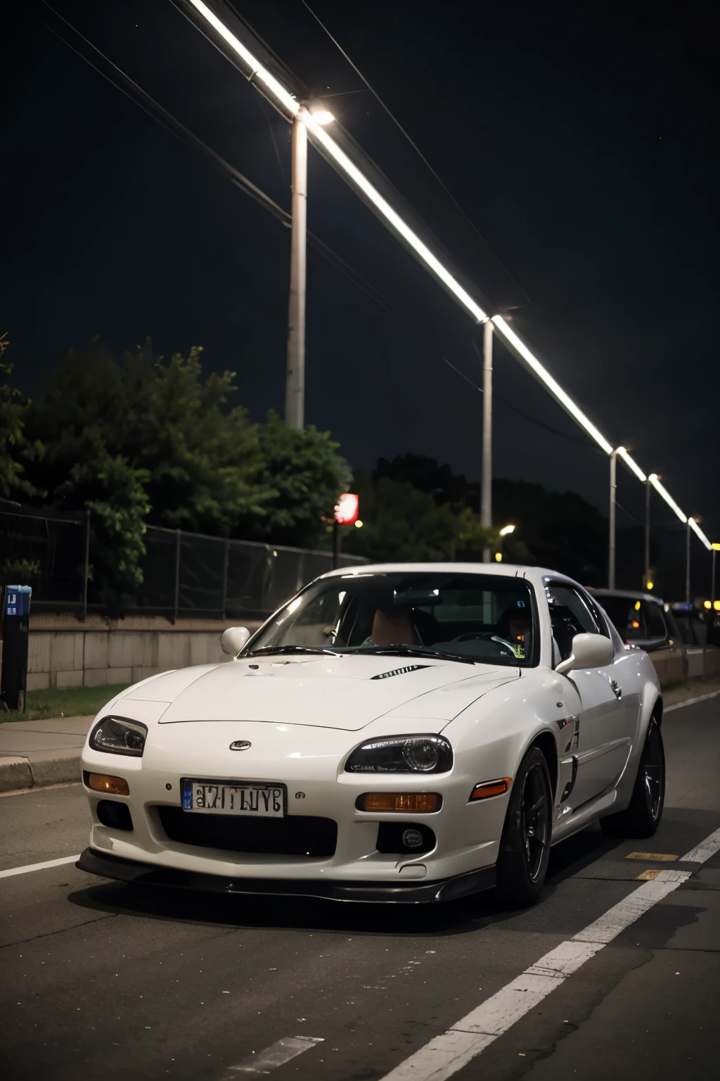 rx7 fc drifting at night