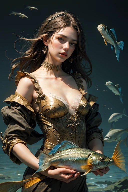 ((best quality)), ((masterpiece)), (detailed), personification of the Fish