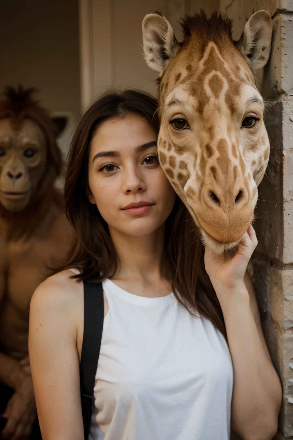 giraffe with orangutan face