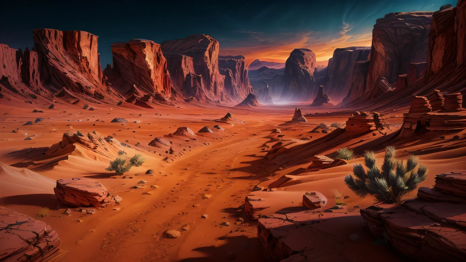 desert, rocky terrain, rocks, canyon, heat, masterpiece, best quality, (extremely detailed CG unity 8k wallpaper), (best quality), (best illustration), (best shadow)