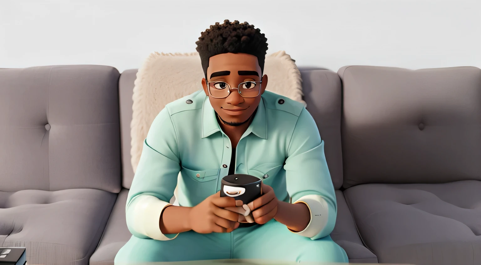 A young black man disney pixar style, high qualiy, high standard. 