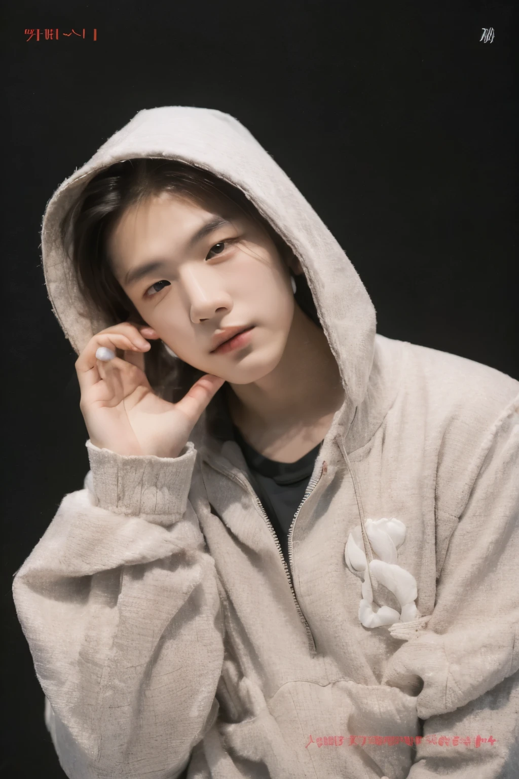 Imagen arafed de un hombre con una sudadera con capucha posando para una foto., jinyoung shin, Cai Xu Kun, Won Bin Lee, yanjun chengt, inspirado en jeonseok lee, hyung tae, Jung Jaehyun, hombre surcoreano, sakimichan, kim doyoung, young pale angel, steven jung, pintar ulzzang, sha xi, Hong June Hyung