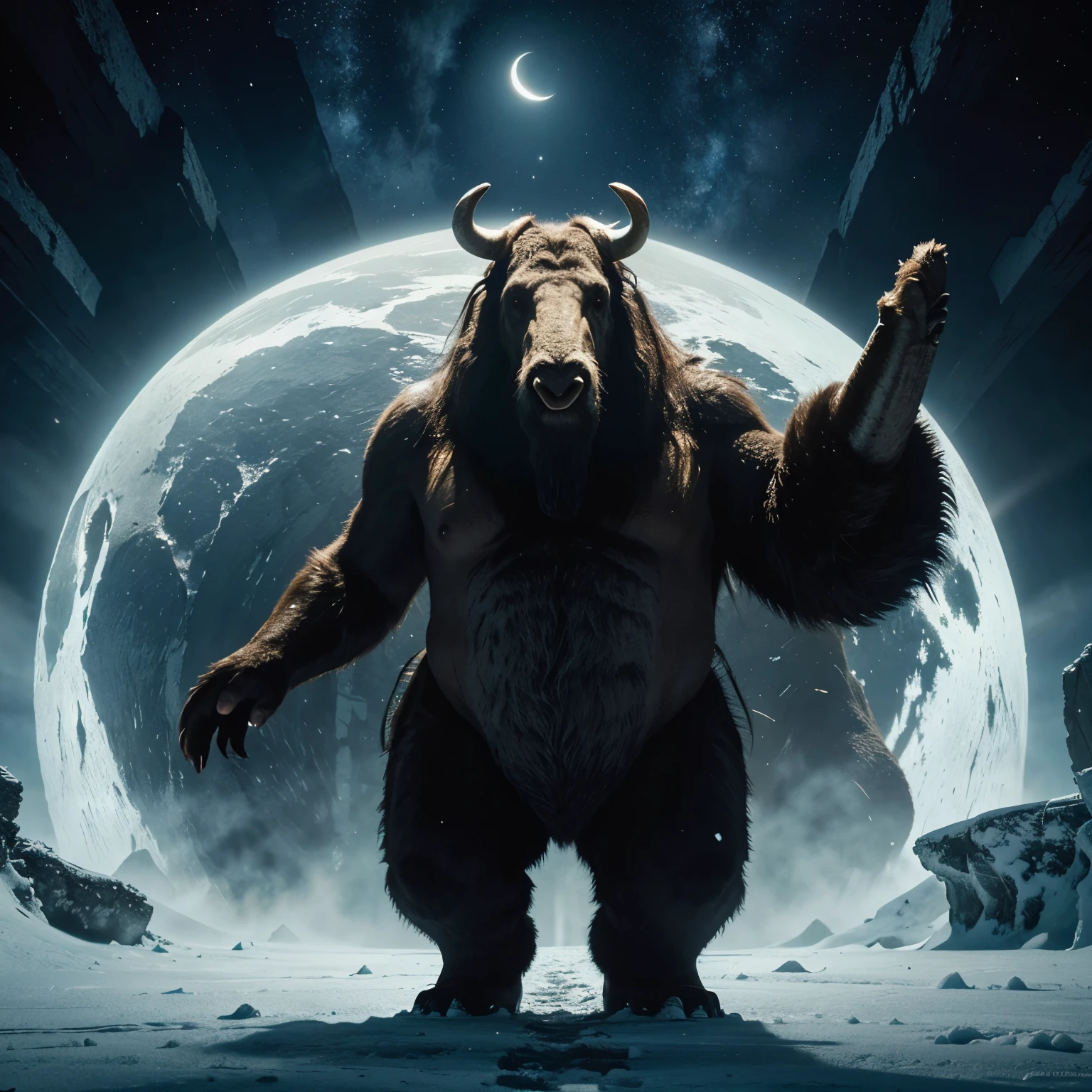 No filme "Alice in Wonderland", we could imagine a mammoth as a majestic creature that lives in the icy regions of Wonderland. He would be a kind of guardian of the frozen lands, with huge fangs that shine in the moonlight and thick fur to protect itself from the cold. Perhaps Alice had to encounter and interact with the mammoth to advance her journey., oferecendo-lhe algo em troca de sua ajuda ou conhecimento.