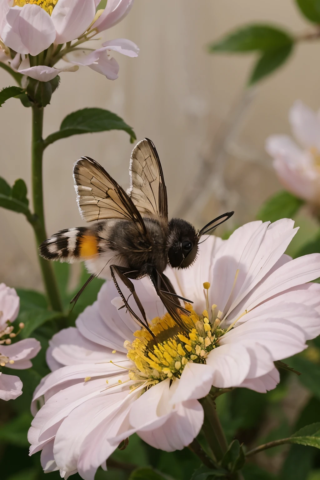 ultra realistisch, makro, hummel, Blossom, im flug