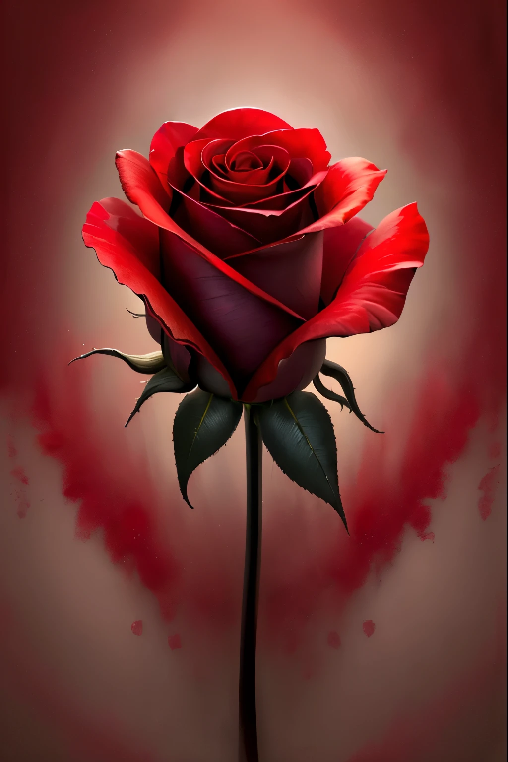 "(best quality,highres:1.2),ultra-detailed,red rose,beautiful detailed petals,vivid colors,sharp focus,delicate,fragrant,subtle lighting,ethereal,artistic composition,romantic,flower symbolism,botanical art,soft color palette,modern art style"