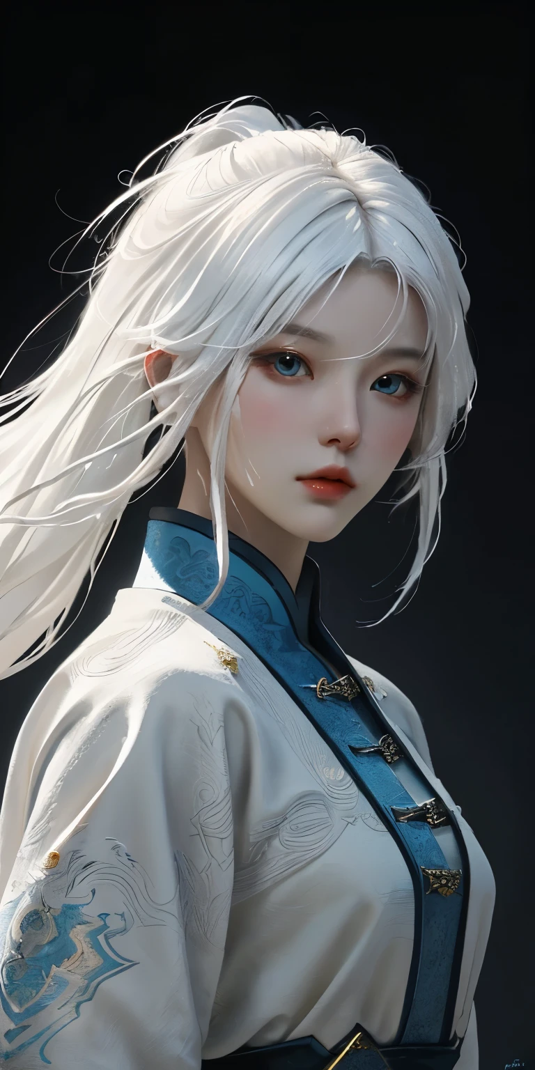Close-up of a white-haired woman, beautiful figure painting, Guwiz, Guwiz style artwork, white-haired god, Yang J, epic exquisite character art, amazing character art, Fan Qi, Wu Jun Shifan, Gu Wiz in Pixiv Art Station