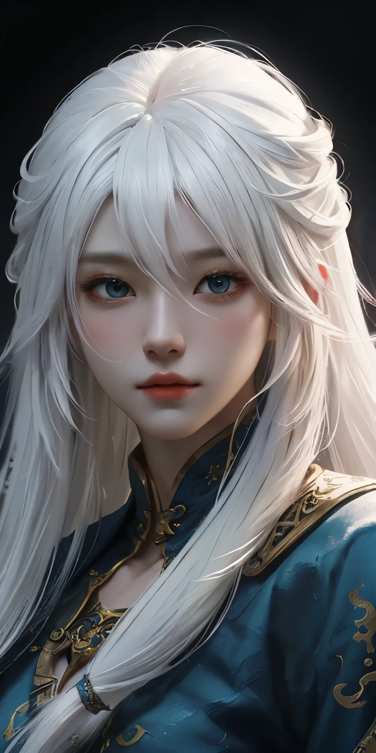 Close-up of a white-haired woman, beautiful figure painting, Guwiz, Guwiz style artwork, white-haired god, Yang J, epic exquisite character art, amazing character art, Fan Qi, Wu Jun Shifan, Gu Wiz in Pixiv Art Station