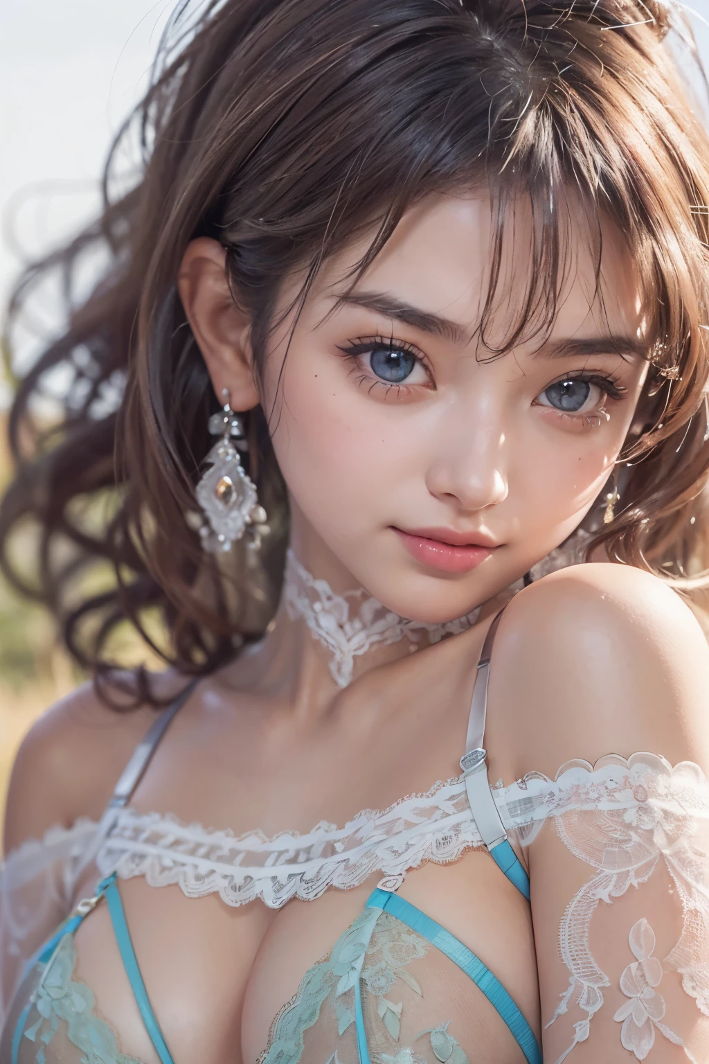 1woman, (Ultra realistic, high res), (highly detailed eyes, highly detailed hair, highly detailed face, highly detailed plump lips), (off shoulder with open breasts), breasts, upper body, caute smile, (best quality:1.4), Raw photo, (realistic, photo-realistic:1.37), professional photography, cinematic light, (fine face: 1.2),fashion model 20 years old, cute, [[[[pure eyes]]]], [[[[closeup]]]], [[[[chest]]]], [[[[neck]]]], [[[[shoulders]]]], perfect eyes, perfect iris, perfect lips, perfect teeth, perfect skin, soft front light, glow, HDR, (muted colors:1.2), Retrato da mulher、white skin、((cabelo Castanho ondas suaves)) Best Blanco Romantico、8k resolution、Frente Illuminada、アメリカの女の子のPortrait、solo、20-year-old、beautiful face、Upper body、medium side cut、beautiful black hair、beautiful little face woman, solo,　black theme,　look at the audience,one woman, It&#39;s real, Wolfsan-6500-V1.3, anime、animeスタイル、beautiful diamond eyes、20 year old american girl、braided hair、swimsuit、portrait beautiful detailed woman, very detailedな青い顔, Reality, beautiful narrow blue eyes, huge file size, Super detailed, High resolution, very detailed, highest quality, masterpiece, An illustration, very detailed, ticker, Unite, 8K painting wallpaper, fine, fine details, masterpiece, highest quality, Hvery detailed ticker uniform 8K wallpaper, face light movie lighting、cuteブラウス, dark background, oil, masterpiece, diffused soft film lighting, Portrait, highest quality (perfect face:1.4),stunning girl pictures,(8K and、photorealistic:1.25) 、(lip gloss、eyelashes、shiny face、shiny skin、highest quality、超High resolution、Depth of the bounds written、chromatic aberration、caustic road lighting、natural shading、sexy 1girl, Extremely cute, Amazing face and eyes, (Beautiful lovely smile), (extremely detailed beautiful face), bright and shiny lips, (cute bikini:1.3), (very elaborate lace bra:1.5), smooth skin, super beautiful, attractive, (Best Quality:1.4), (hyper quality), (Ultra-detailed), (hyper-realistic, Photorealsitic:1.37), Authentic skin texture, complex details, extremely detailed CG unified 8k wallpaper, RAW Photos, professional photograpy, Cinematic lighting, coast, sea, palm trees,masterpiece, best quality, high quality, High definition, High quality texture, High quality shadow, high detail, beautiful detailed, finely detailed, extremely detailed cg, detailed texture, a realistic representation of the face, realistic, colorful, delicate, Cinematic Light, sidelighting, Lens Flare, Ray tracing, sharp focus, (intrica