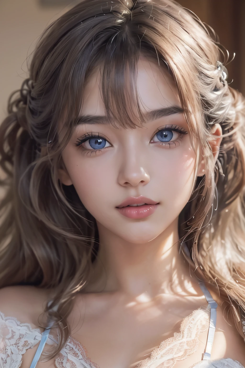 1woman, (Ultra realistic, high res), (highly detailed eyes, highly detailed hair, highly detailed face, highly detailed plump lips), (off shoulder with open breasts), breasts, upper body, caute smile, (best quality:1.4), Raw photo, (realistic, photo-realistic:1.37), professional photography, cinematic light, (fine face: 1.2),fashion model 20 years old, cute, [[[[pure eyes]]]], [[[[closeup]]]], [[[[chest]]]], [[[[neck]]]], [[[[shoulders]]]], perfect eyes, perfect iris, perfect lips, perfect teeth, perfect skin, soft front light, glow, HDR, (muted colors:1.2), Retrato da mulher、white skin、((cabelo Castanho ondas suaves)) Best Blanco Romantico、8k resolution、Frente Illuminada、アメリカの女の子のPortrait、solo、20-year-old、beautiful face、Upper body、medium side cut、Beautiful silver hair、beautiful little face woman, solo,　black theme,　look at the audience,one woman, It&#39;s real, Wolfsan-6500-V1.3, anime、animeスタイル、beautiful diamond eyes、20 year old american girl、braided hair、swimsuit、portrait beautiful detailed woman, very detailedな青い顔, Reality, beautiful narrow blue eyes, huge file size, Super detailed, High resolution, very detailed, highest quality, masterpiece, An illustration, very detailed, ticker, Unite, 8K painting wallpaper, fine, fine details, masterpiece, highest quality, Hvery detailed ticker uniform 8K wallpaper, face light movie lighting、cuteブラウス, dark background, oil, masterpiece, diffused soft film lighting, Portrait, highest quality (perfect face:1.4),stunning girl pictures,(8K and、photorealistic:1.25) 、(lip gloss、eyelashes、shiny face、shiny skin、highest quality、超High resolution、Depth of the bounds written、chromatic aberration、caustic road lighting、natural shading、sexy 1girl, Extremely cute, Amazing face and eyes, (Beautiful lovely smile), (extremely detailed beautiful face), bright and shiny lips, (cute bikini:1.3), (very elaborate lace bra:1.5), smooth skin, super beautiful, attractive, (Best Quality:1.4), (hyper quality), (Ultra-detailed), (hyper-realistic, Photorealsitic:1.37), Authentic skin texture, complex details, extremely detailed CG unified 8k wallpaper, RAW Photos, professional photograpy, Cinematic lighting, coast, sea, palm trees,masterpiece, best quality, high quality, High definition, High quality texture, High quality shadow, high detail, beautiful detailed, finely detailed, extremely detailed cg, detailed texture, a realistic representation of the face, realistic, colorful, delicate, Cinematic Light, sidelighting, Lens Flare, Ray tracing, sharp focus, (intrica