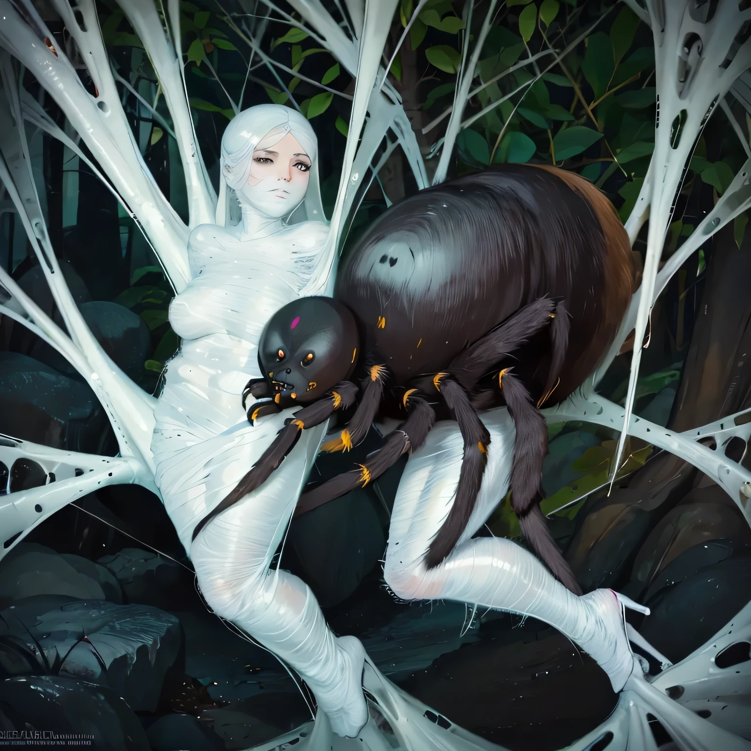 a girl trapped in the spider's web