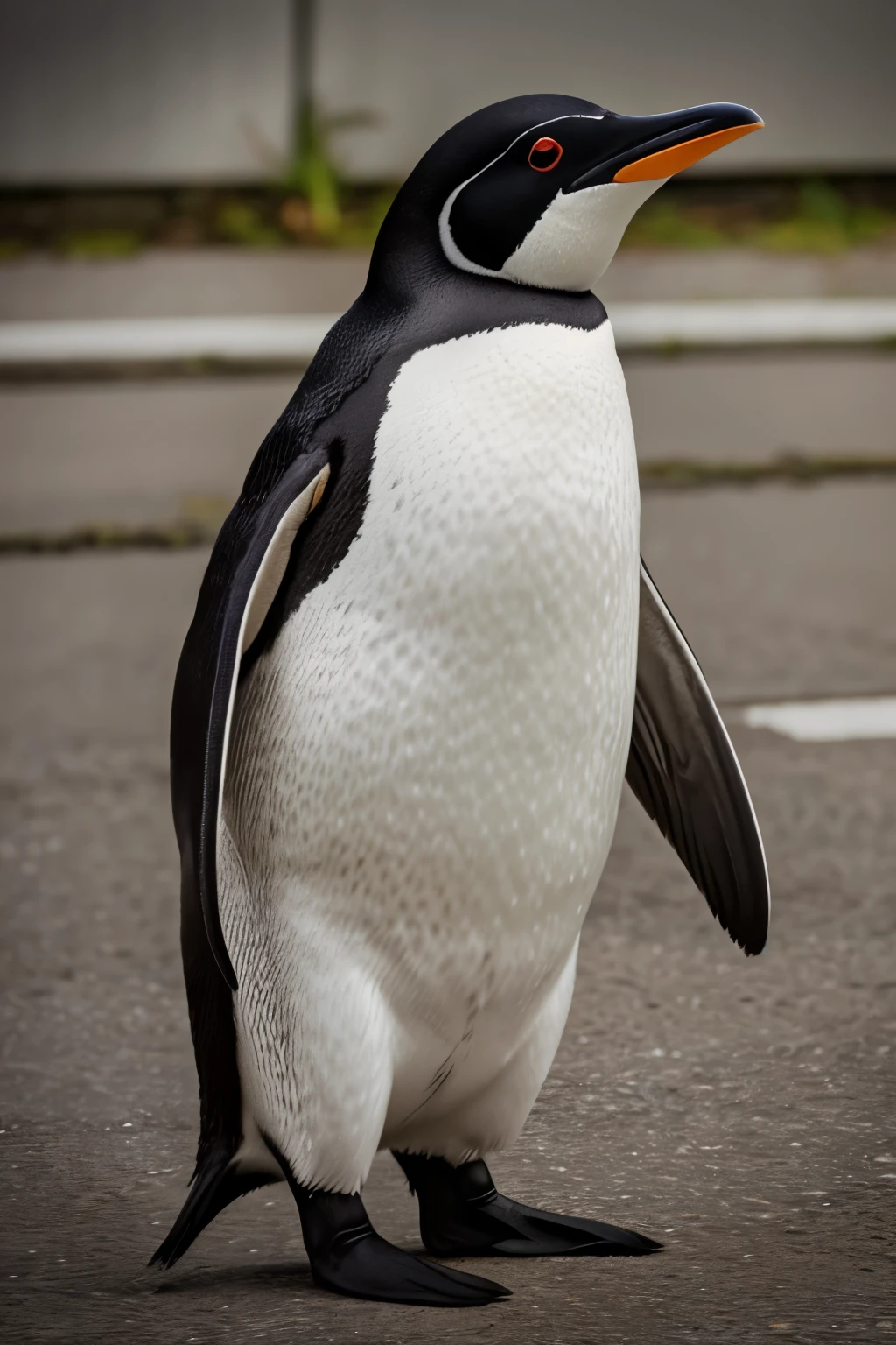 a photorealistic pic of a pinguin,