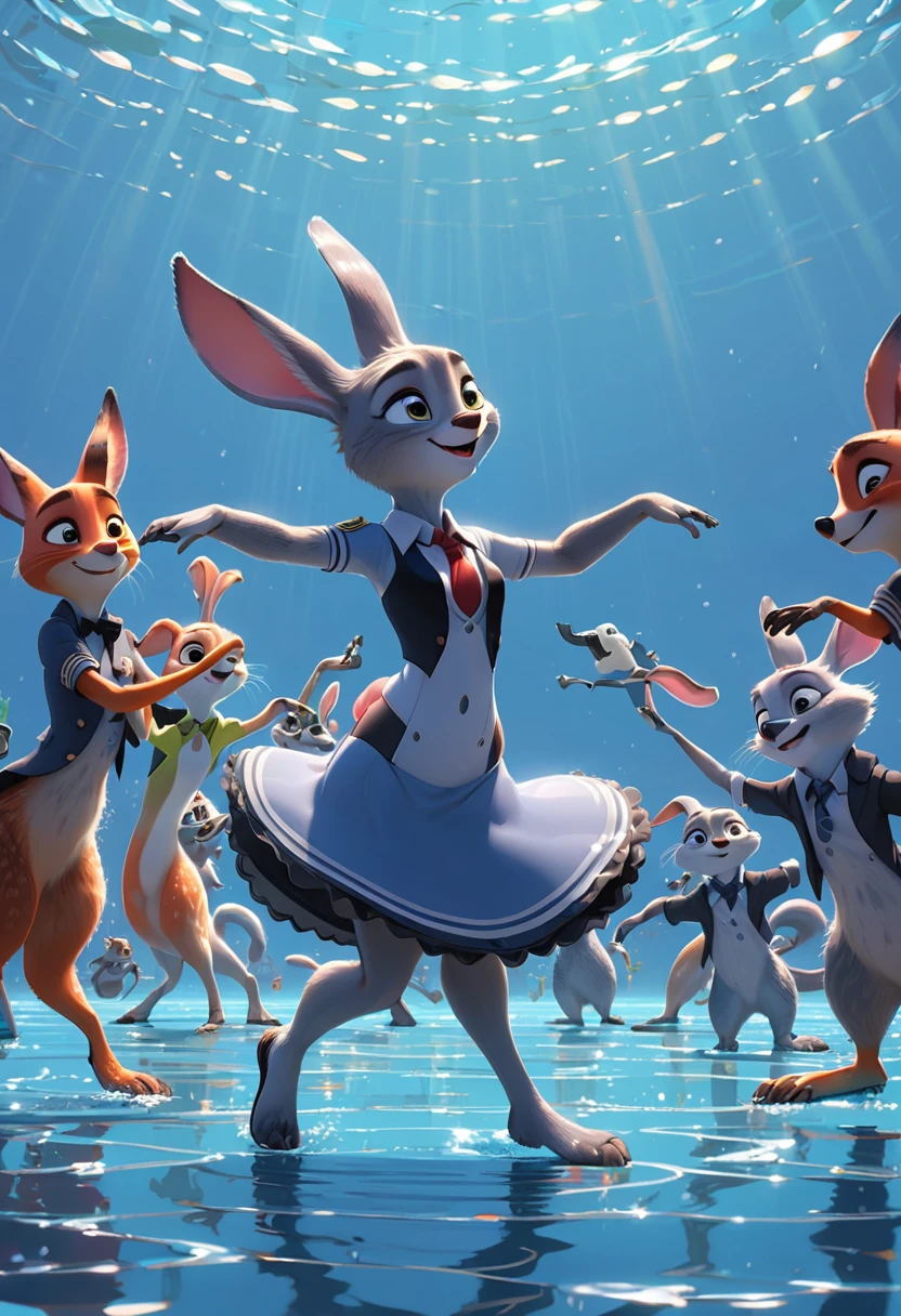 Dancing on the Sea Surface, by Zootopia, (best quality, masterpiece, perfect composition, very aesthetic, ultra-detailed, intricate details:1.3)