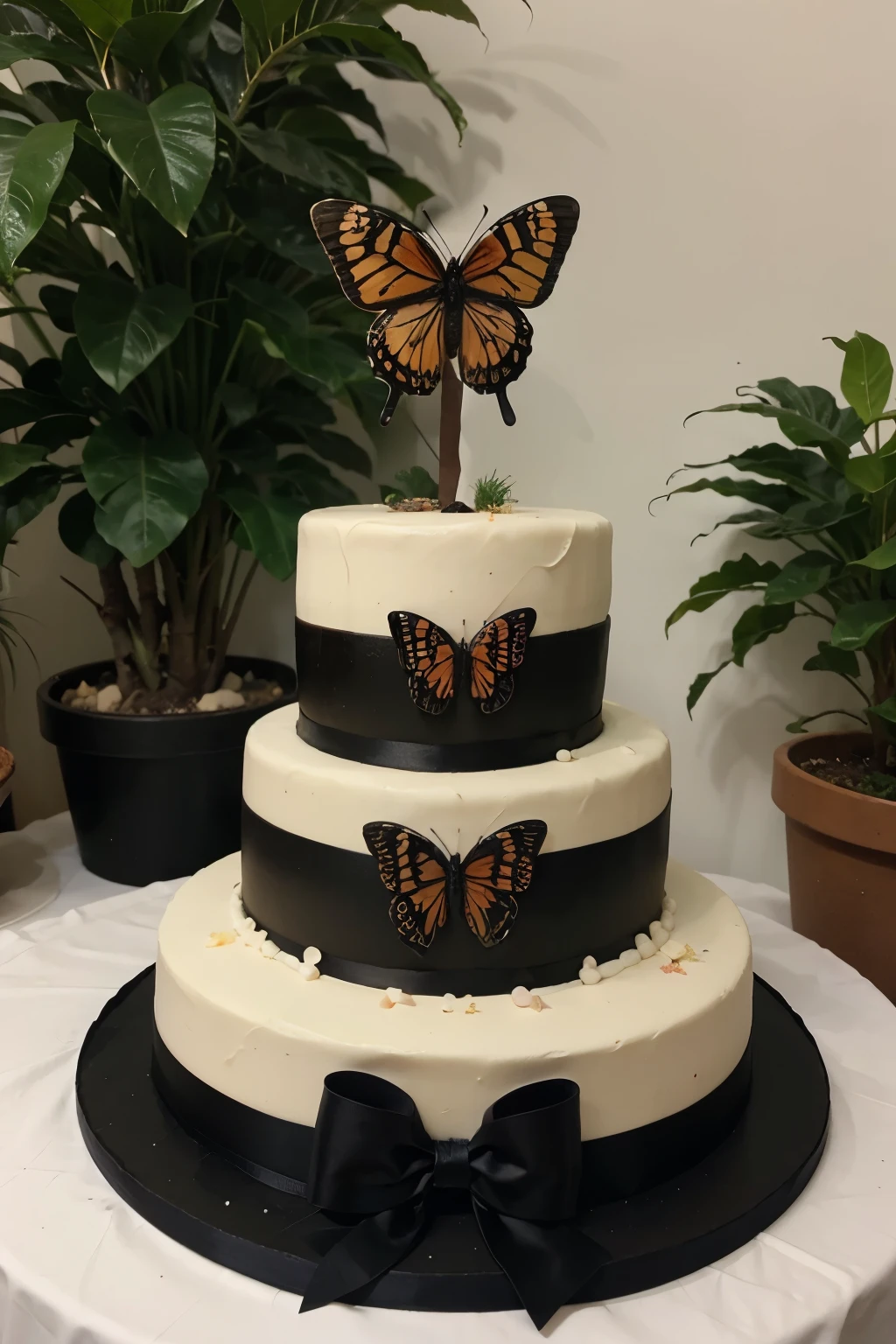 large cakes for  years themed plants and butterflies that are not green 
