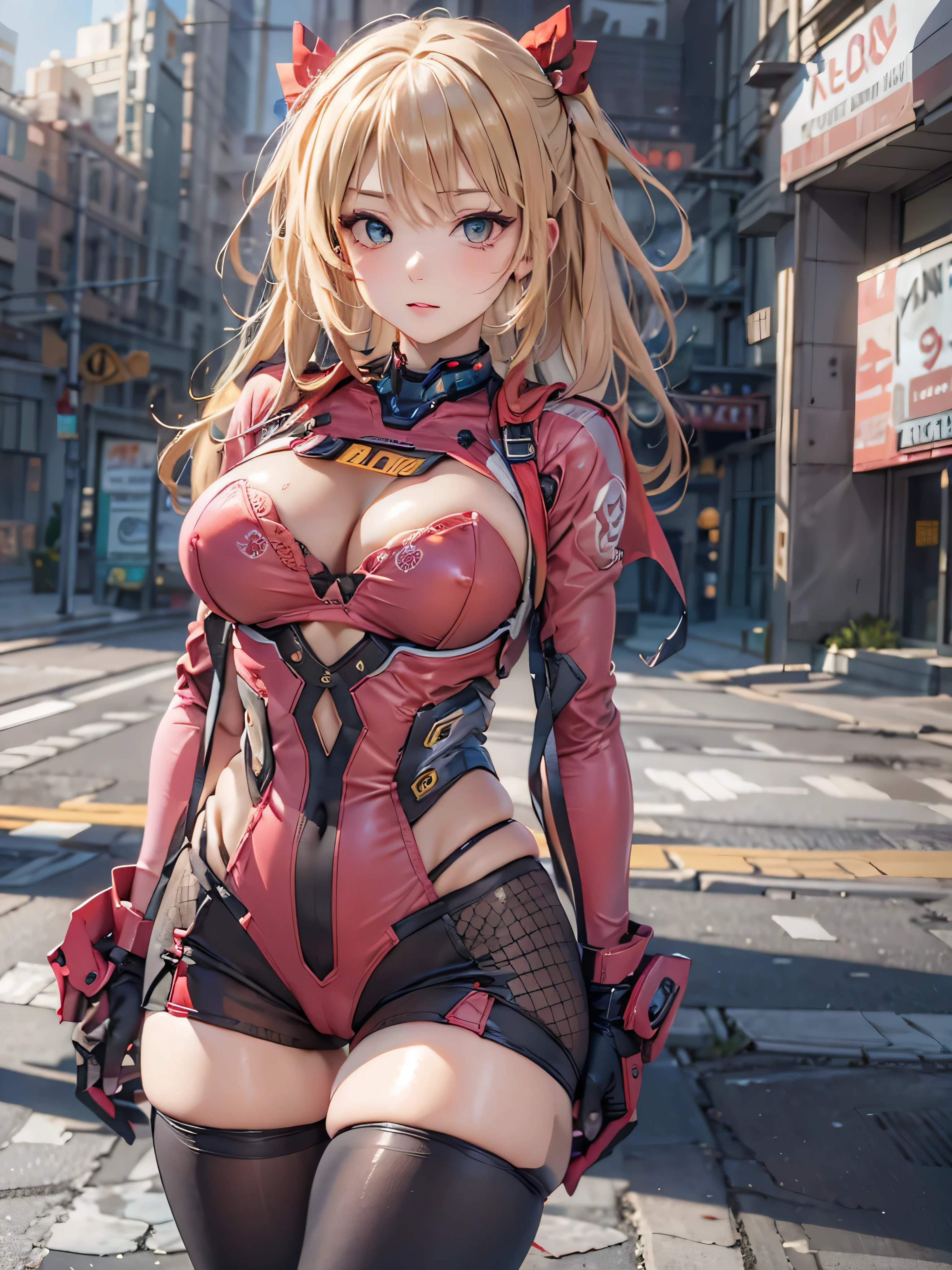 (photorealistic:1.8, highest quality:1.8,8K masterpiece:1.8,High resolution,muste piece:1.8,RAW Photos,cinematic lighting),
cyber punk、Back alley at night in the city、vapor、
(1 android girl:1.3)、Completely naked、shirt、bondage、choker、knee high tights、Nipple piercing、beautiful butt,beautiful thighs,plump nipples,Nipples are visible through the costume、(Soryu Asuka Langley)(character focuidium Hair:1.2,beautiful shining blonde hair:1.5)、
(elation:1.4)、Disdainful、
plump nipples、(cameltoe),No split screen,slender abs:1.2,(Young sensual gravure idol)