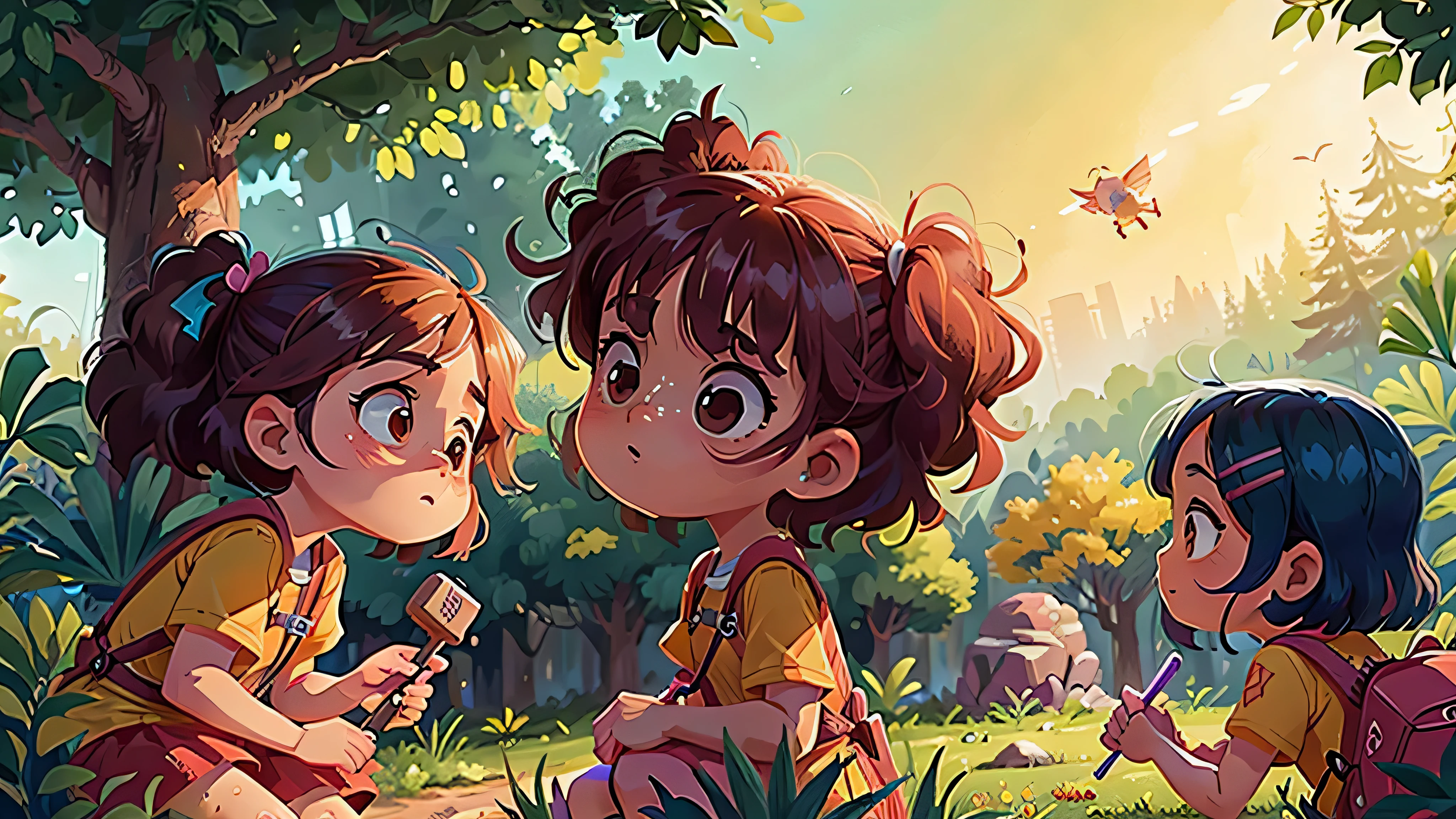 Elas aprendem sobre as cores enquanto pintam e exploram o mundo ao seu redor. (twin 11 year old girls)