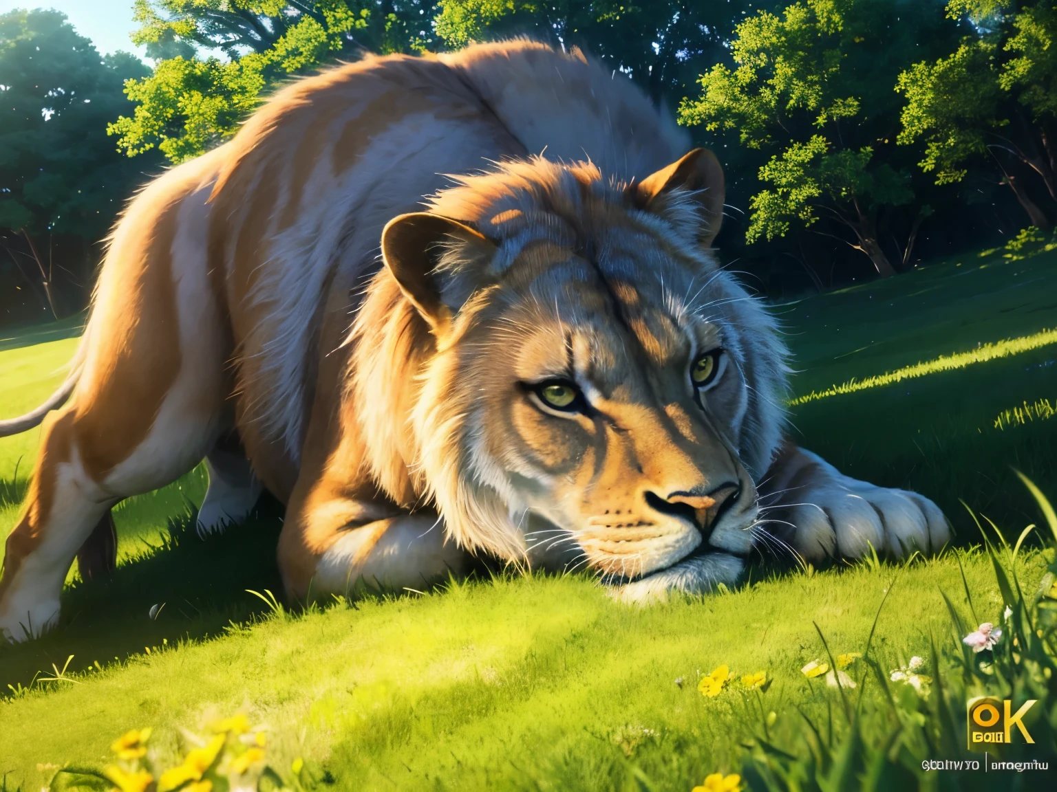 Illustration of dreams, like a fairy tale, oil painting, 8K,k hd, A great lioness roared, background, Beautiful meadow plains, high definition, golden, light yellow, light greenish blue, carmine, light green, Colors of the sunrise, golden light atmosphere (digital drawing:1.2), comic style, ToonYou style, Illustrative funk, Counter-wave graffiti, Perspective view, Extreme close-up of face, T-shirt graphic, Ultra high definition, Realistic, vivid colors, Highly detailed , Ultra high definition drawing, pen and ink, perfect composition, beautiful, detailed, intricate, incredibly detailed, octane rendering, trending on artstation, 8K art photography, Photorealistic concept art, Soft natural volumetric cinematic perfect light. Dream illustration, like a fairy tale, oil painting, 8K,k hd, A great lioness roared, background, beautiful meadow plains, high definition, golden, light yellow, light greenish blue, carmine, light green, colors of dawn, golden light atmosphere (digital drawing:1.2), Comic Style, ToonYou Style, Illustrative Funk, Counter-Wave Graffiti, Perspective View, Extreme Face Close-Up, T-Shirt Graphic, Ultra High Definition, Realistic, Vivid Colors, Highly Detailed, Ultra High Definition Drawing , pen and ink, perfect composition, beautiful, detailed, intricate, incredibly detailed, octane rendering, trending on artstation, 8K art photography, Photorealistic concept art, Soft natural volumetric cinematic perfect light.