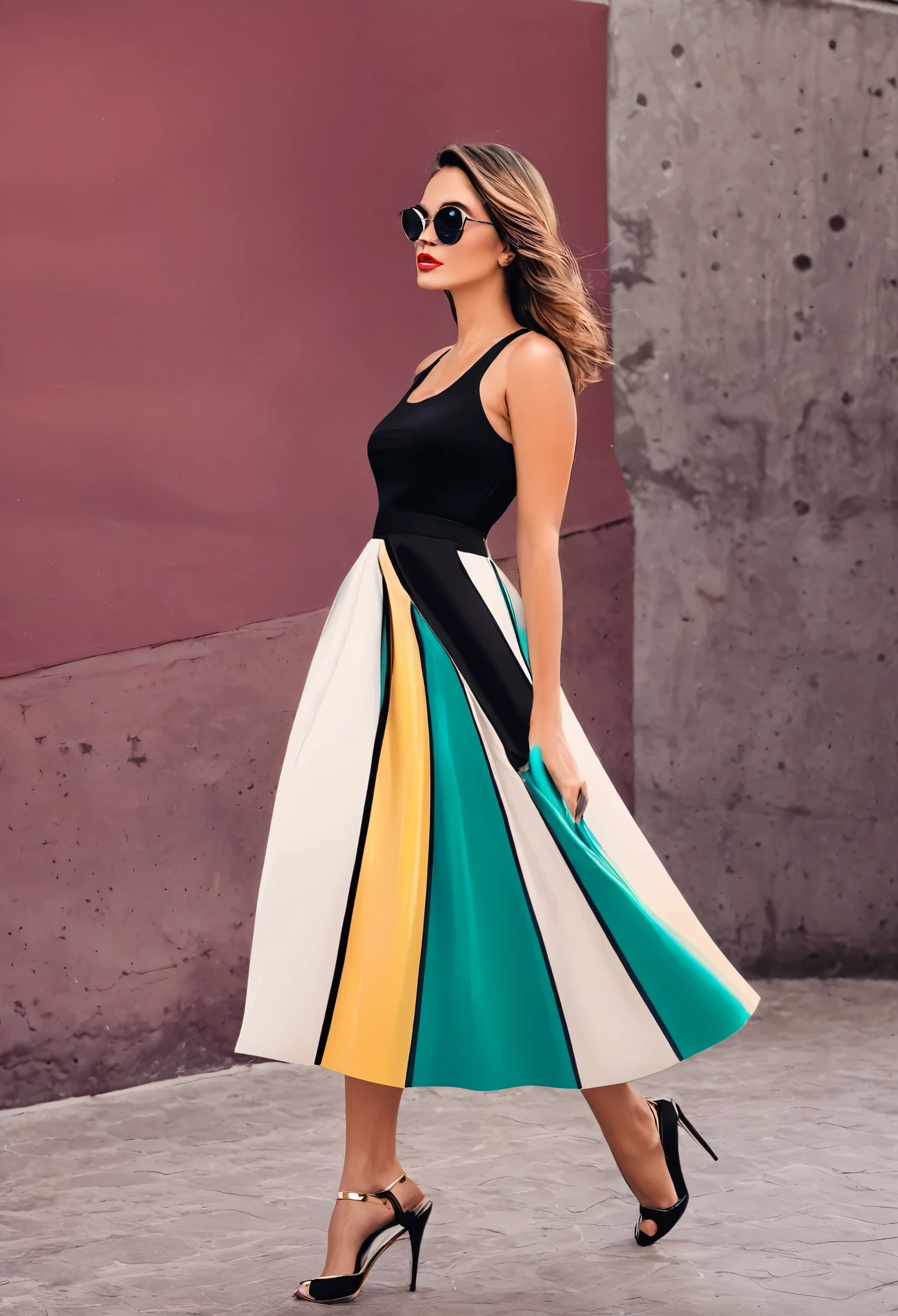 inventar, mascara, Lips are smooth or colored, fundo preto simples, Minimalismo, monotonous, paletas de cores simples, limpar, Crisp drawings, silhuetas fluidas, skirts and tight pants, high-waisted skirts and pants, vestidos simples, camisas e blusas, asymmetric, Geometric, Materiais e designs elegantes e luxuosos, simples, minimal accessories, Fine silver or gold necklaces and rings, simples bangles, Designs diferenciados, silhuetas simples, estilo simples e sofisticado, elegance, Minimalismo, materiais de alta qualidade, cool and urban print, alta moda, Simplicity and sophistication, Sozinho, 1 garota, seios grandes, coxas grossas, cintura fina, seios suados, ciborgue, ceramic skin