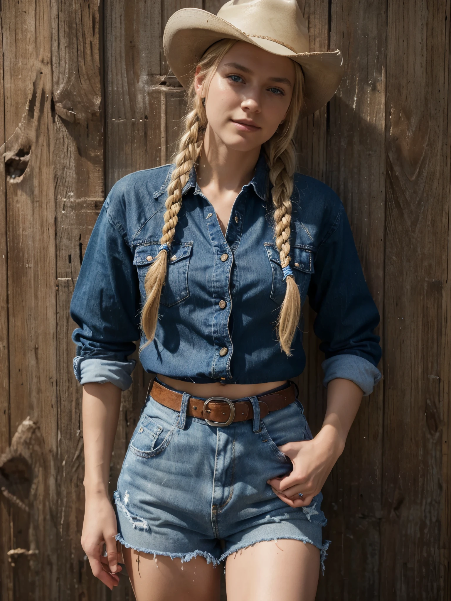 Merger_liv_spokemor,
country beauty posing against a wooden fence with a plaid shirt and jeans and a cowboy hat, cow girl, country girl, cow girl,
bokeh, f1.4, 40mm, photorealistic, raw, 8k, textured skin, skin pores, intricate details <lora:epi_noiseoffset2:1>, epiCRealism <lora:ClothingAdjuster3:-1.1>
