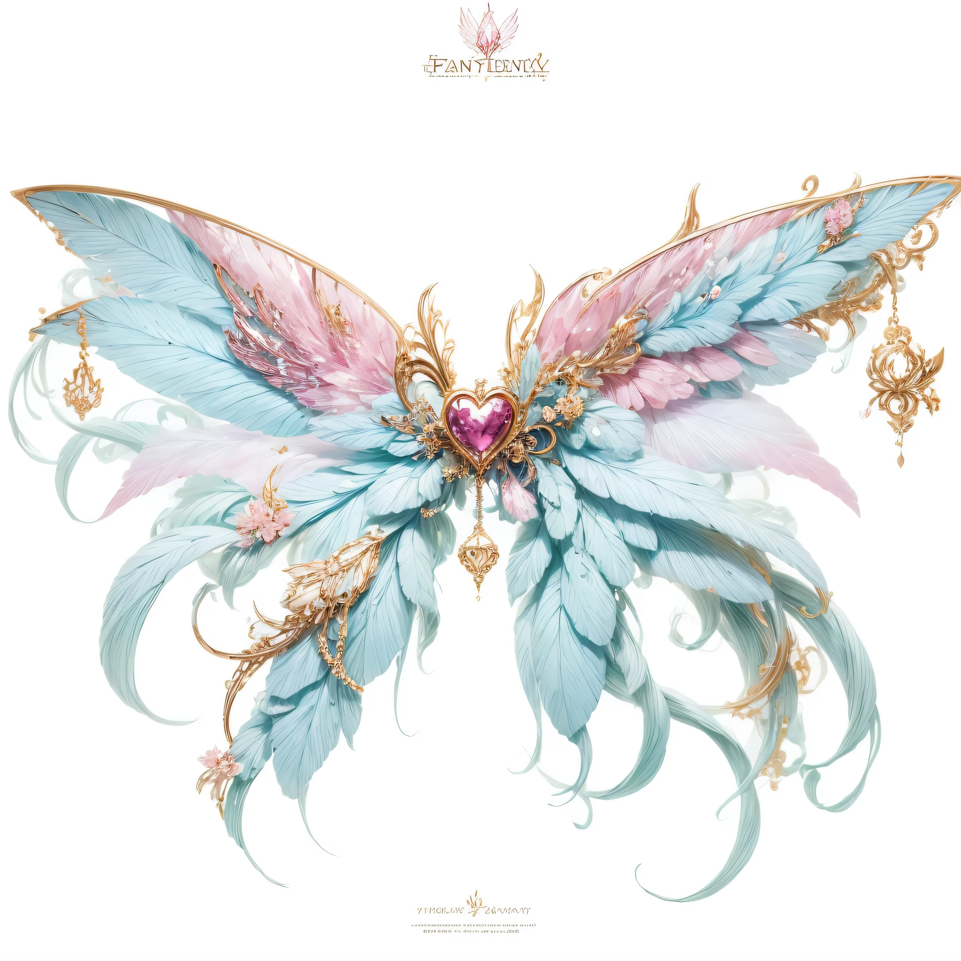 pink fantasy wings elements,fantasy barbie pink,pink heart,magic