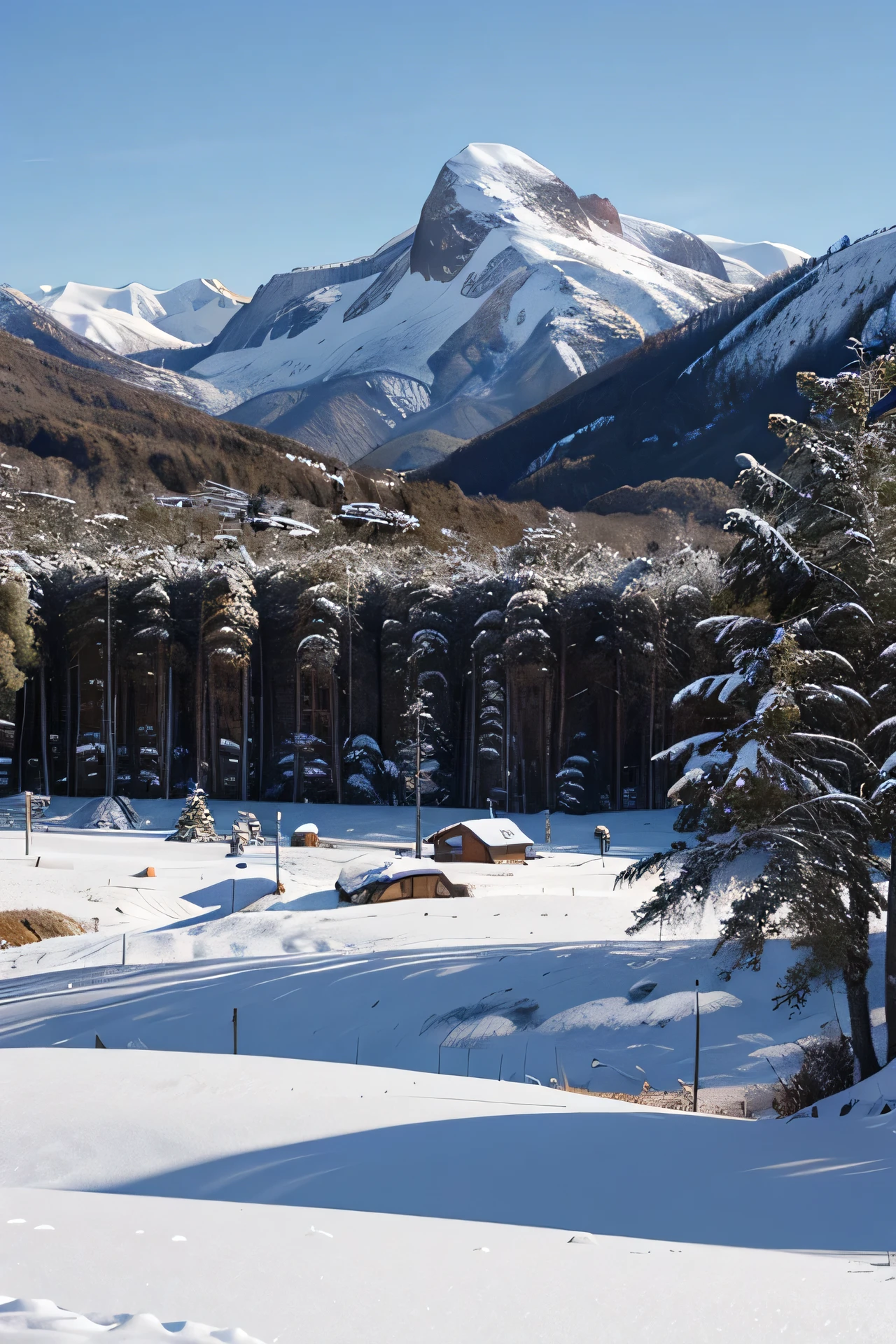 FUNDO MONTANHOSO COM NEVE