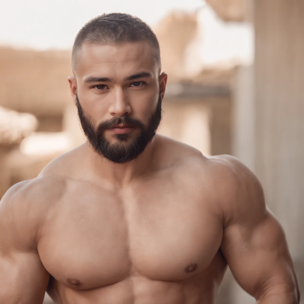 (Professional 3D renofring:1.3) of (实际of:1.3) Foto of arte mais bonita do mundo, Muscular Santa Maria flexing seductively and embracing the ofvil