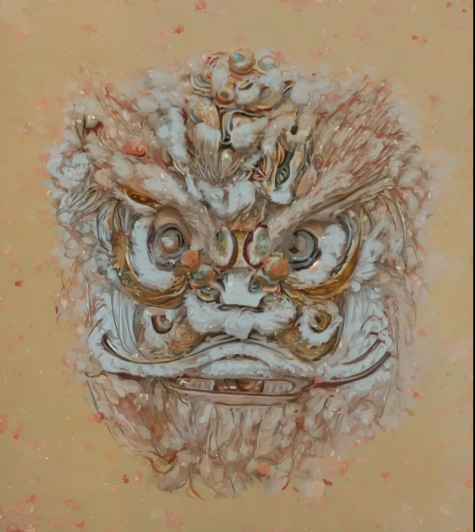 reality,detail,4k,illustration, lion dance, Spring Festival, Flowers and red envelopes