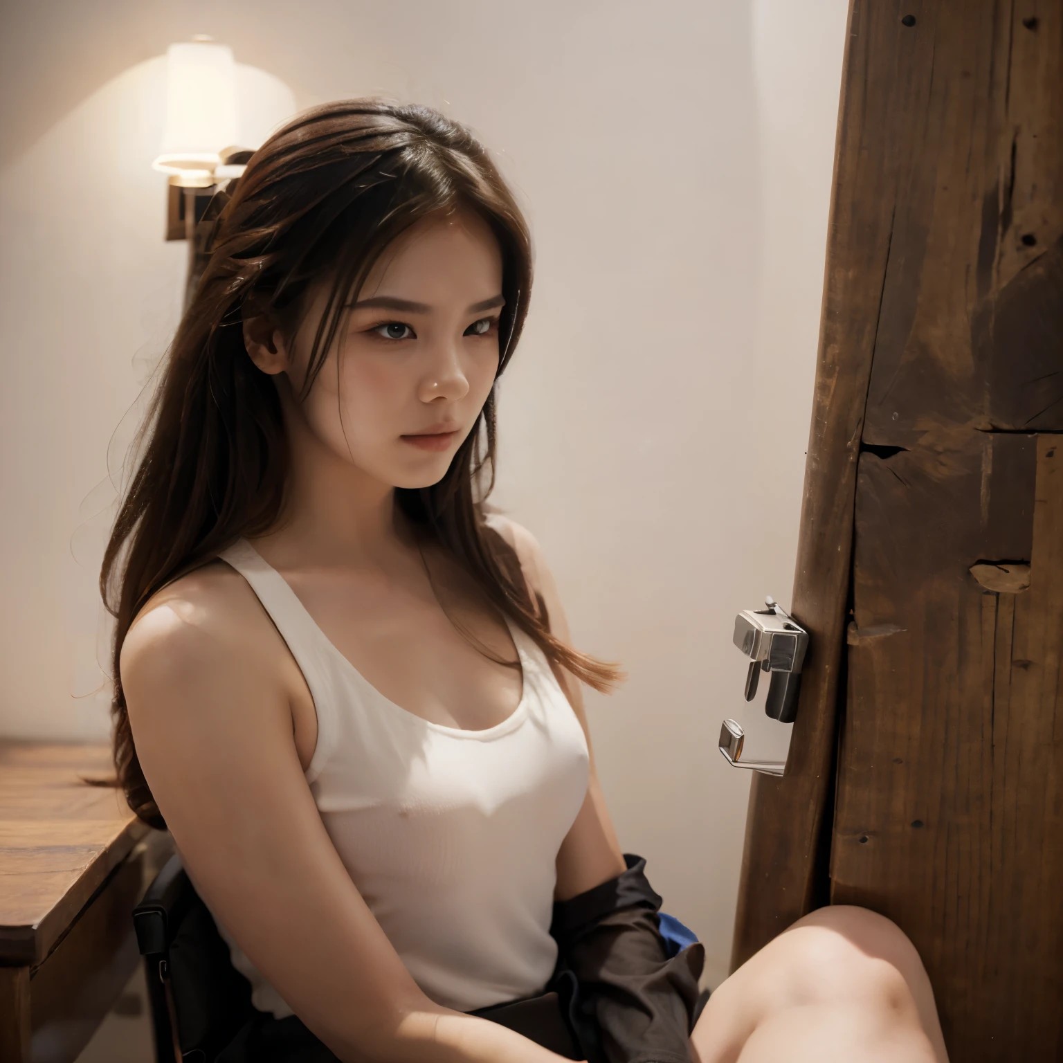 Male professional mobile legends bang bang player sit and hold a Phone